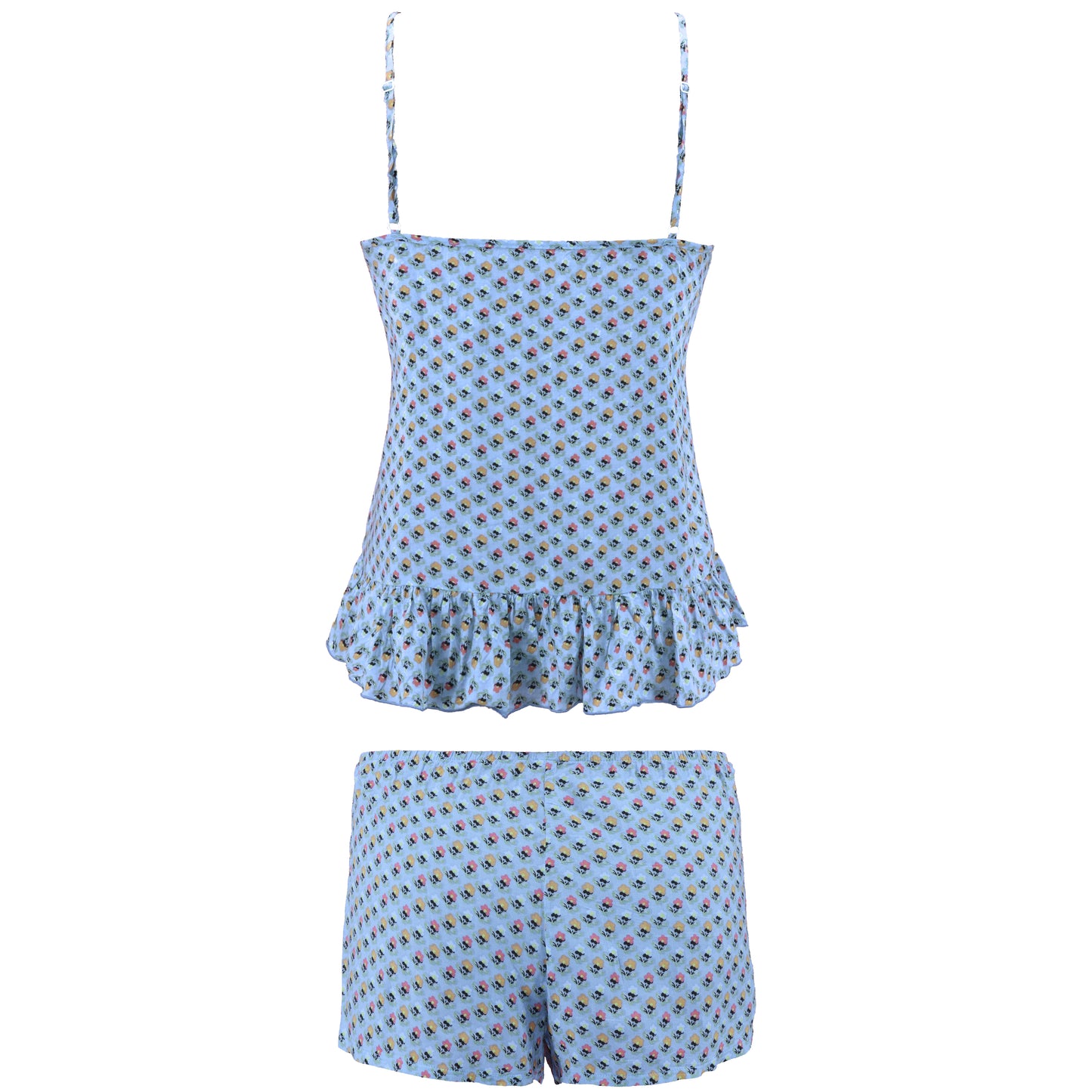 Women's Satin Lingerie Lace Camisole Tank Top With Shorts Pajama Set