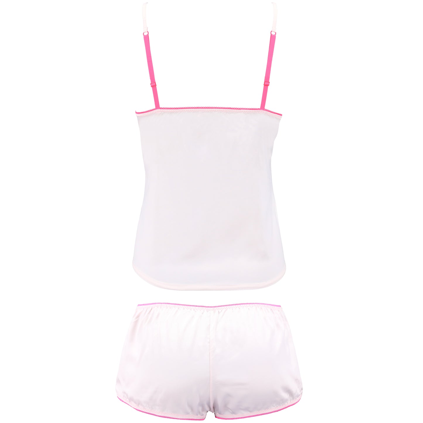 Women's Satin Lingerie Lace Camisole Tank Top With Shorts Pajama Set