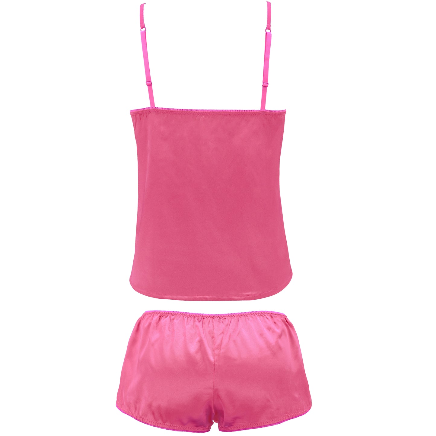 Women's Satin Lingerie Lace Camisole Tank Top With Shorts Pajama Set