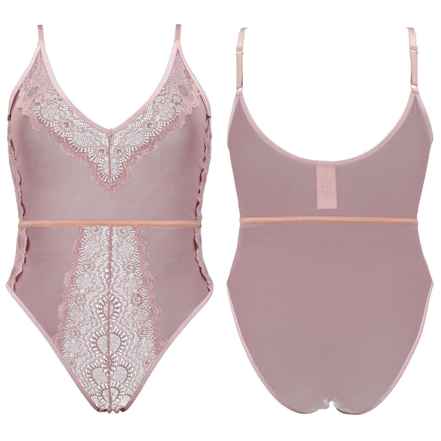 Women's Lingerie Lace Babydoll V Neck One Piece Mesh Bodysuit Nightwear