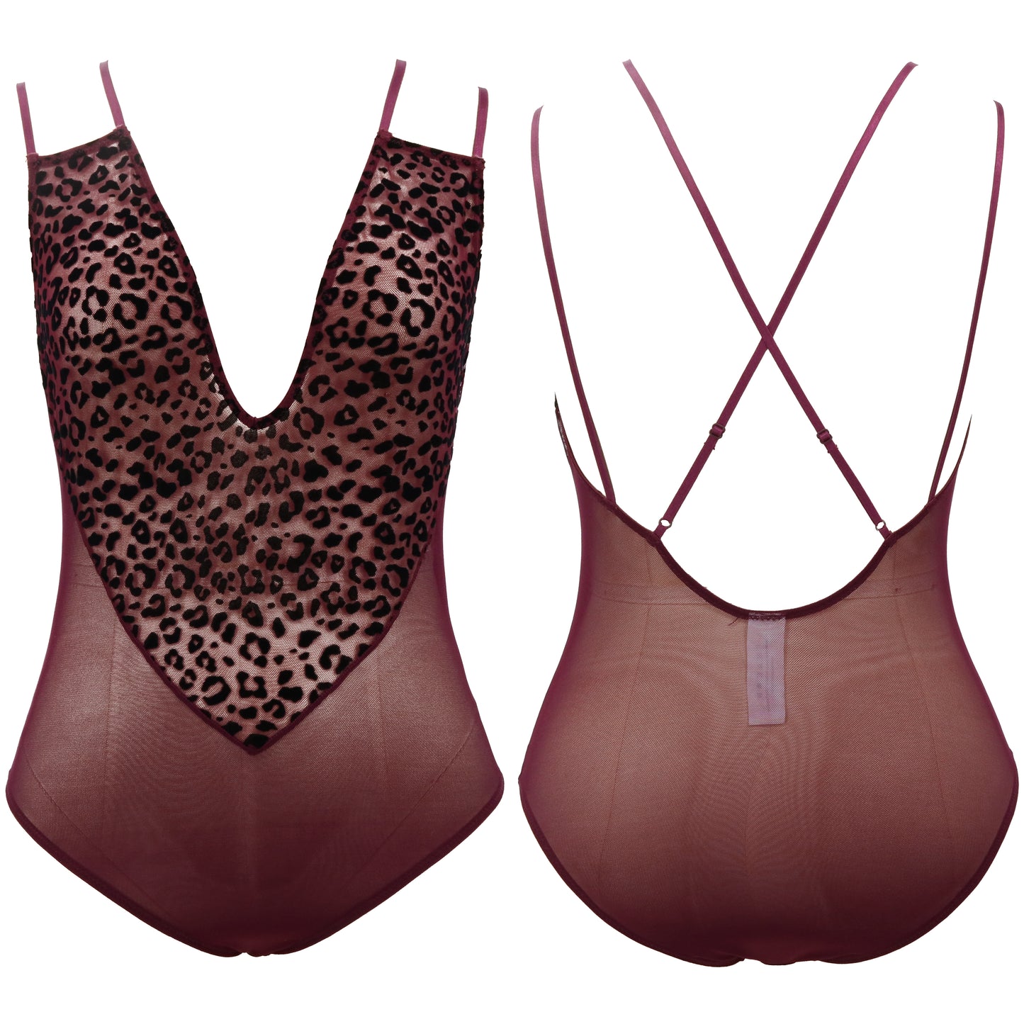 Women's Lingerie Lace Babydoll V Neck One Piece Mesh Bodysuit Nightwear