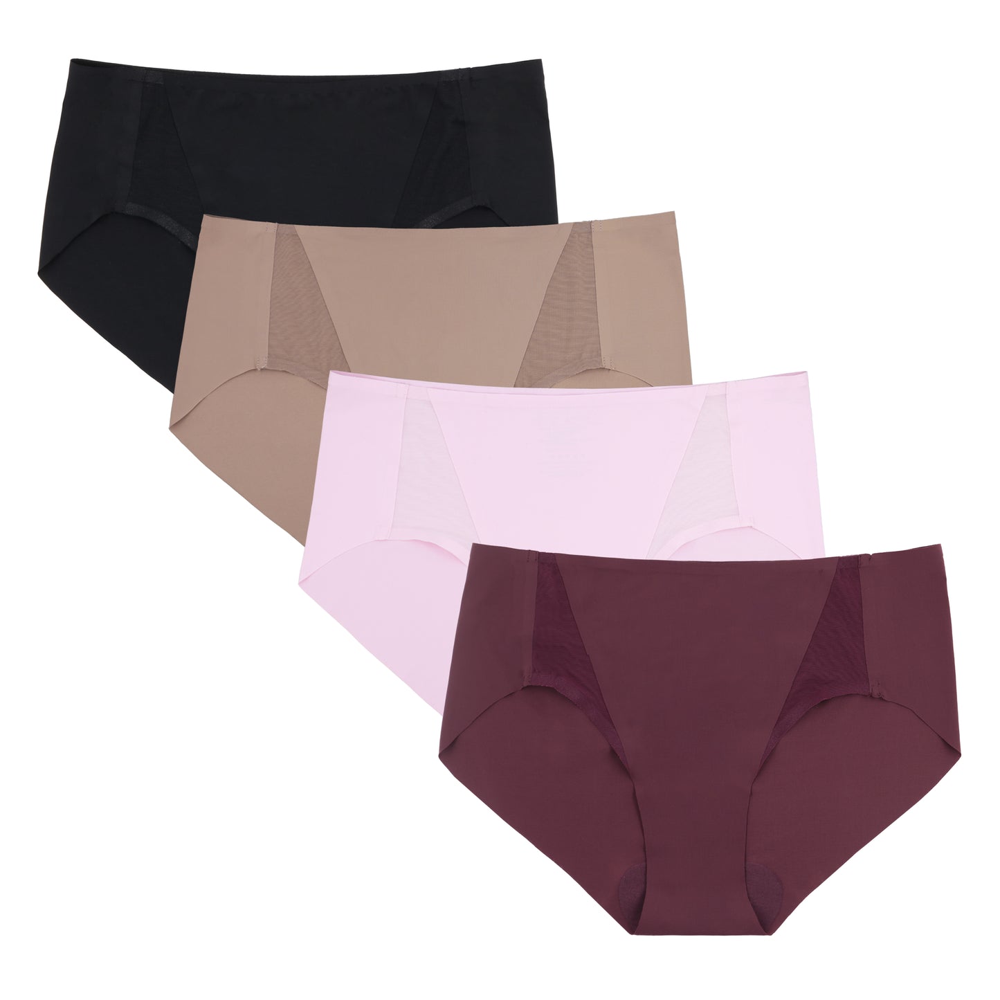 Women's Seamless Lightweight Basic Style Mesh-Sided Brief Panties