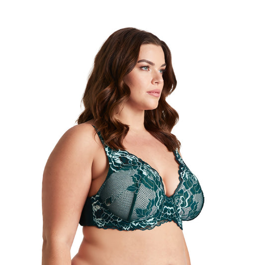 Women Plus Size Underwire Add 1+ Cup Push Up Mesh Lace Bra