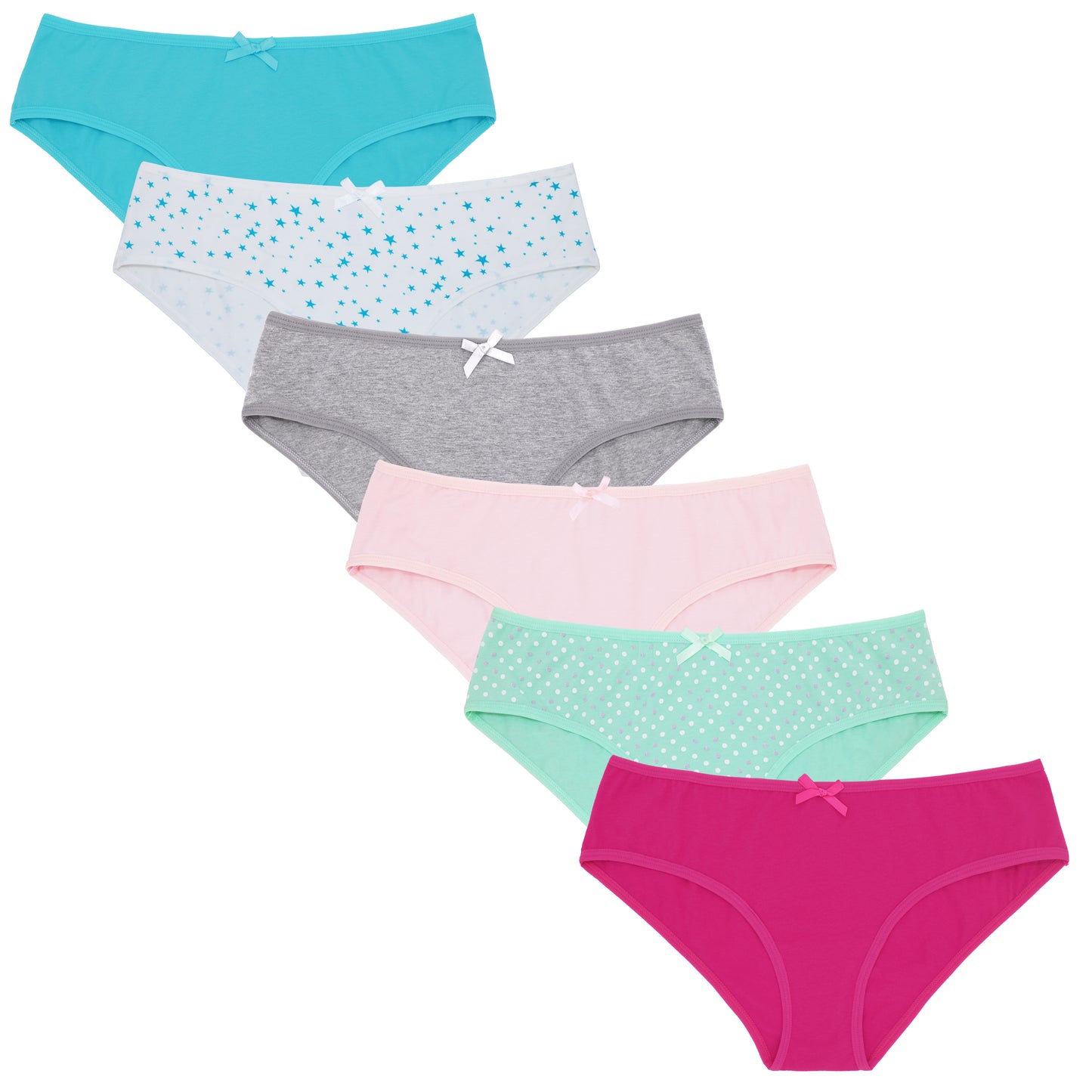 Women's Cotton Low-Rise Bikini Hipster Panties Underwear