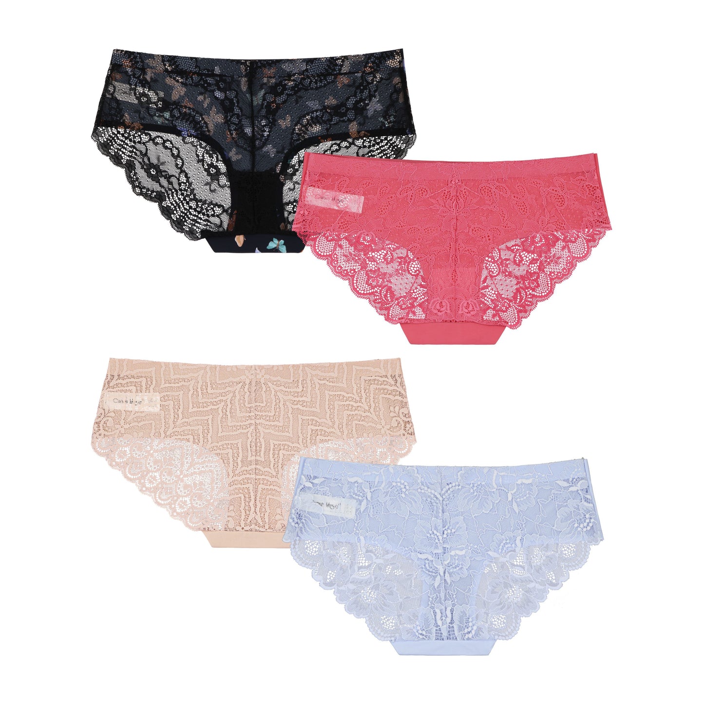 Women's Lightweight Seamless Hipster Underwear No-Show Lace Panties