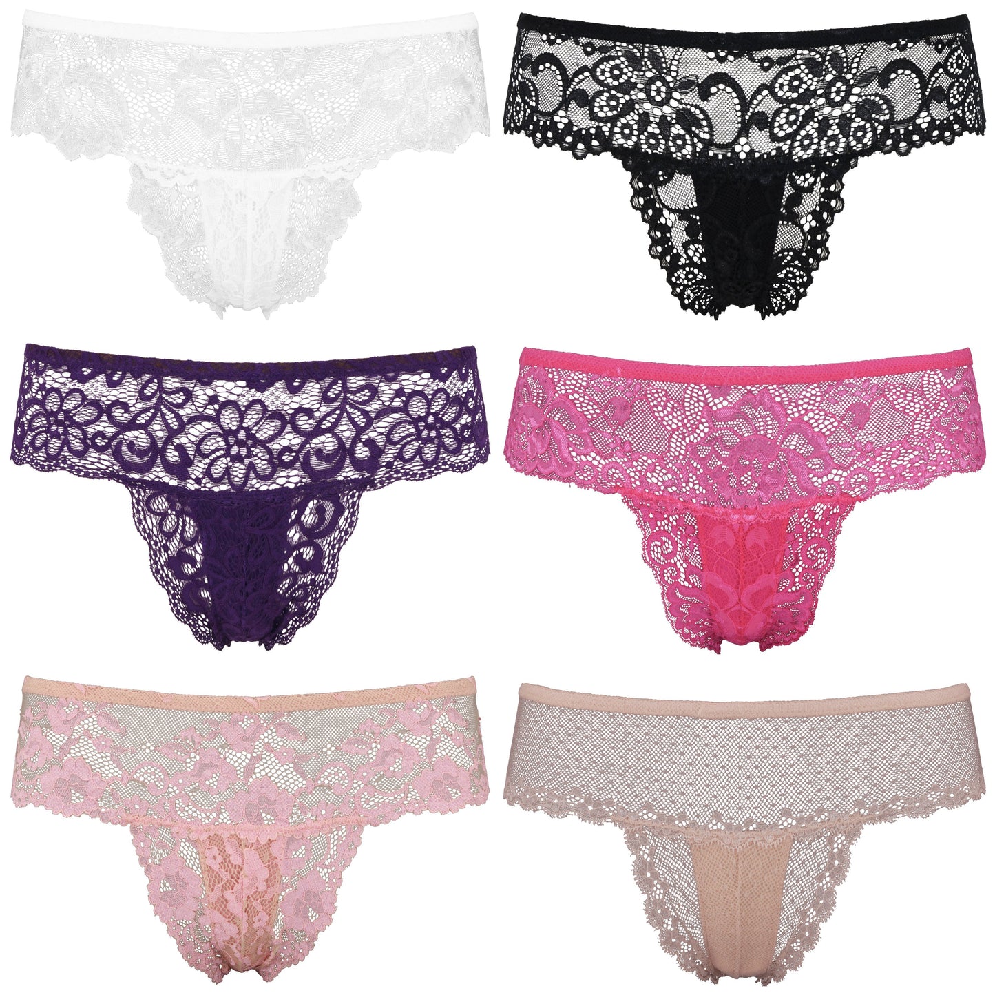 Women's Low Rise Sexy Sheer Lace Thongs Panties