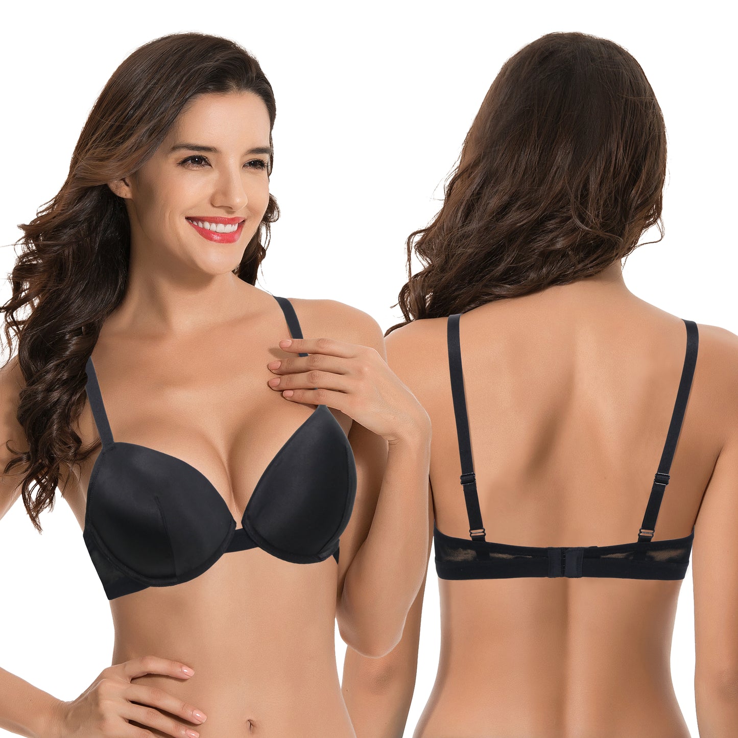 Women's Plus Size Add 1 and a half Cup Push Up Underwire Lace Bras