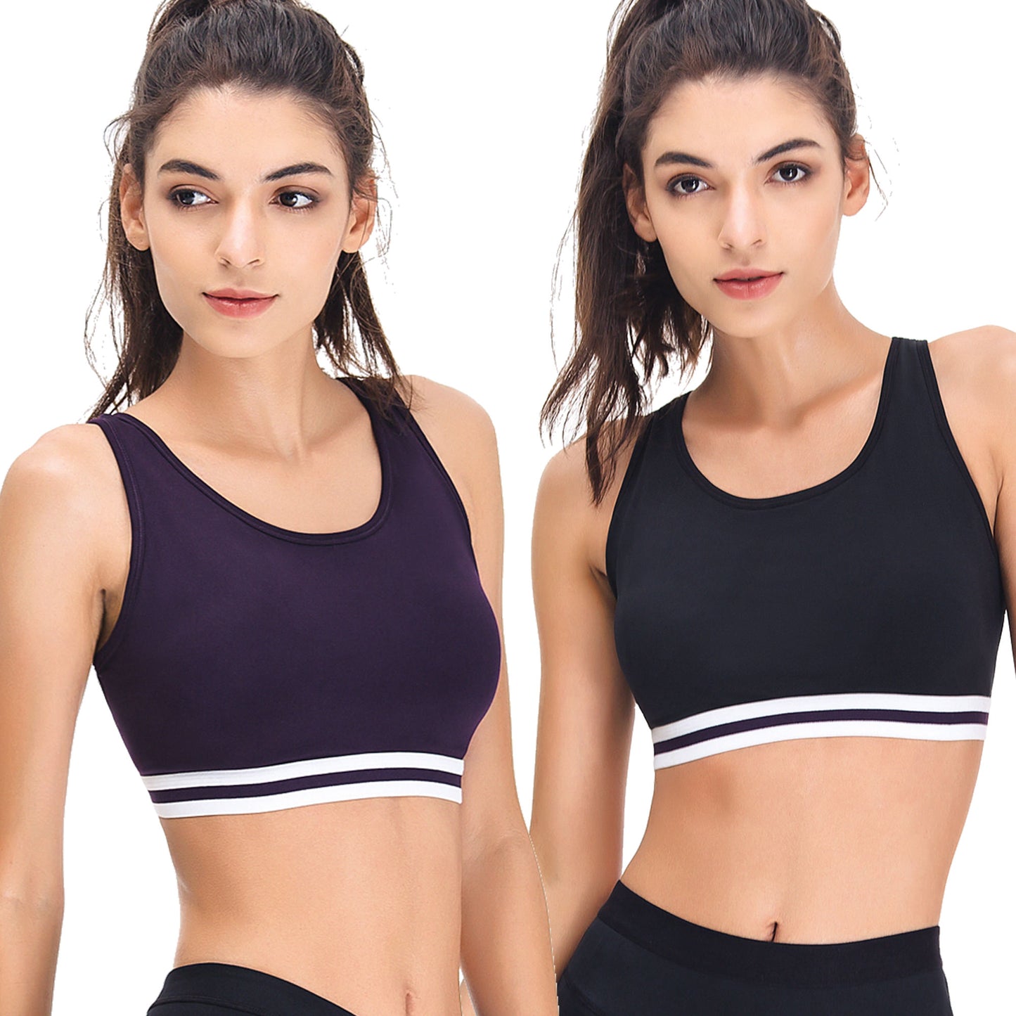 Women's Racerback Strappy Fitness Yoga Sports Bra-Medium Impact