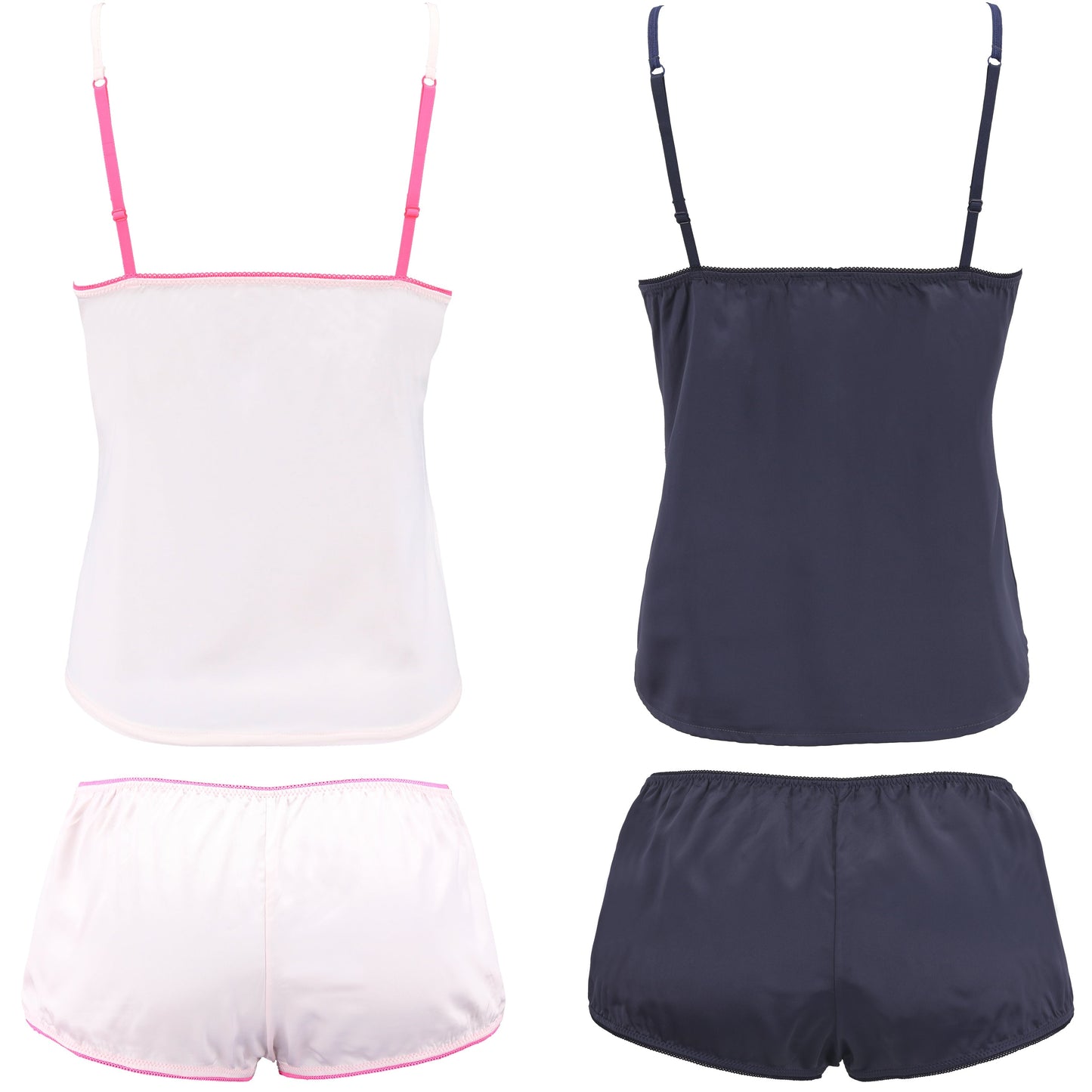 Women's Satin Lingerie Lace Camisole Tank Top With Shorts Pajama Set