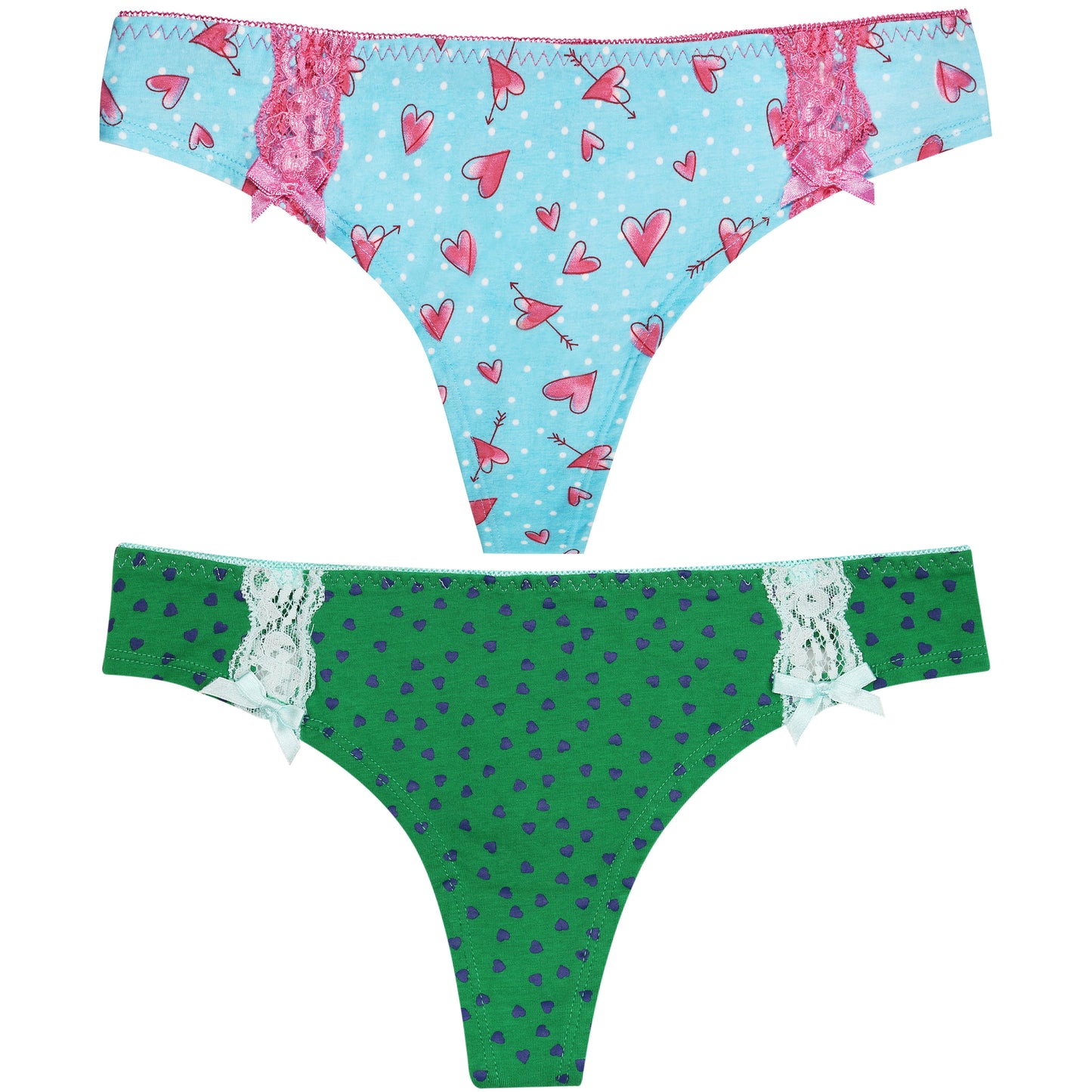 Sexy Lace Thongs Pack of 6 Assorted Colors V-G Strings Women Panties