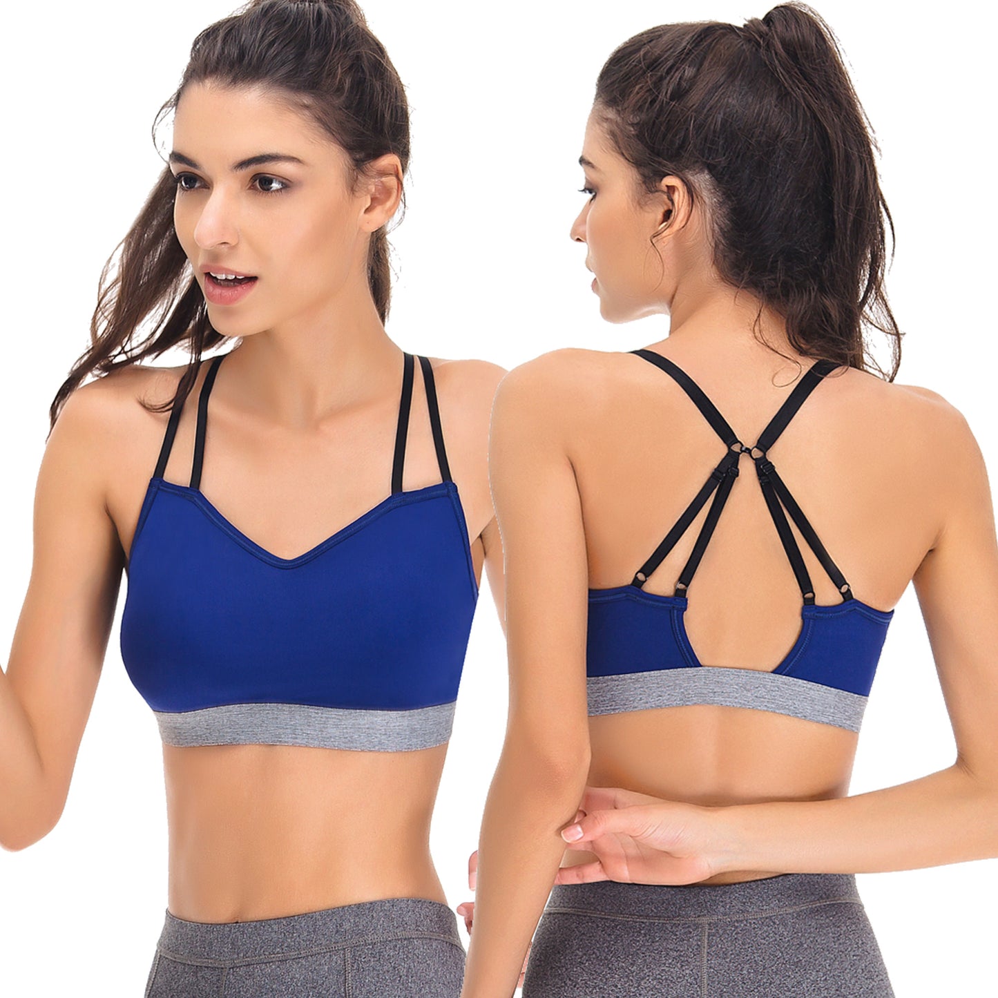 Women's Sports Bras - Padded Yoga Bra Medium Support Workout Activewear Workout Clothes