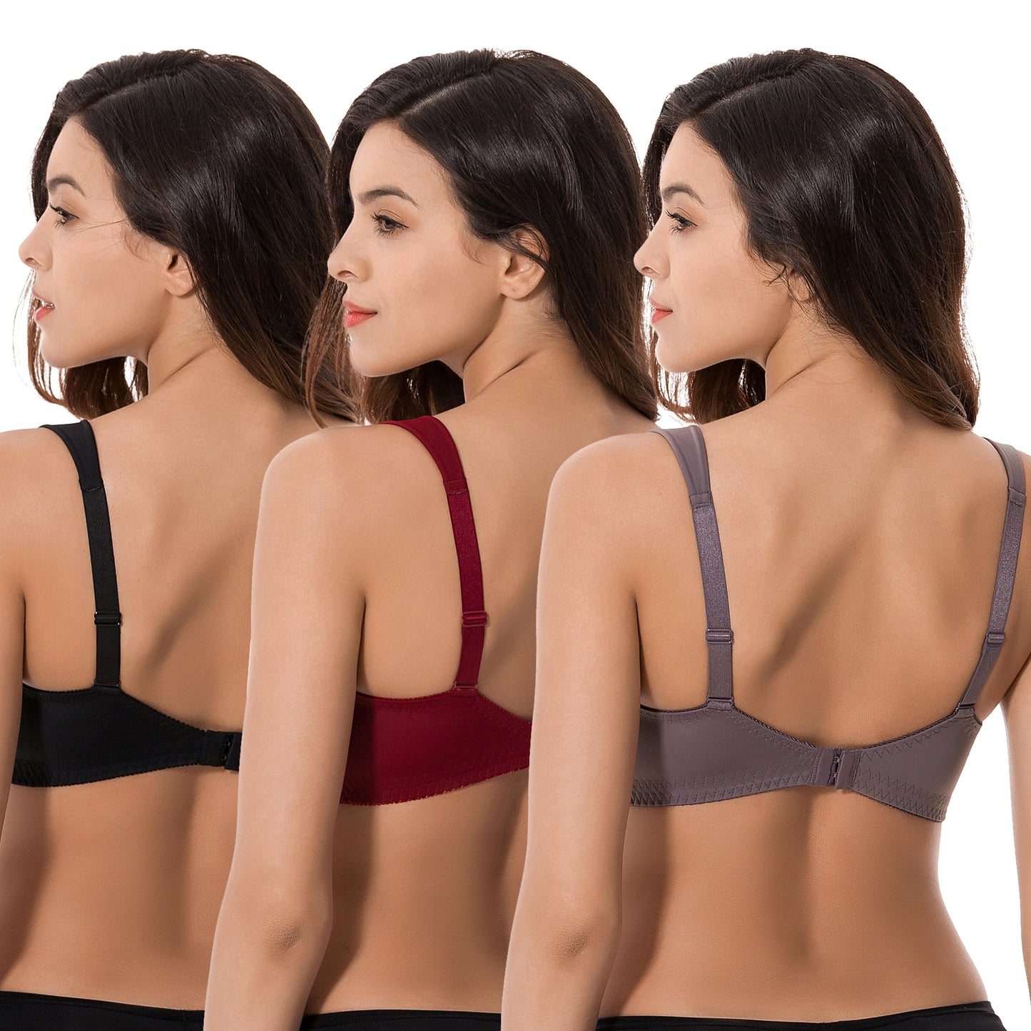 Plus Size Unlined Minimizer Wirefree Bras with Embroidery Lace