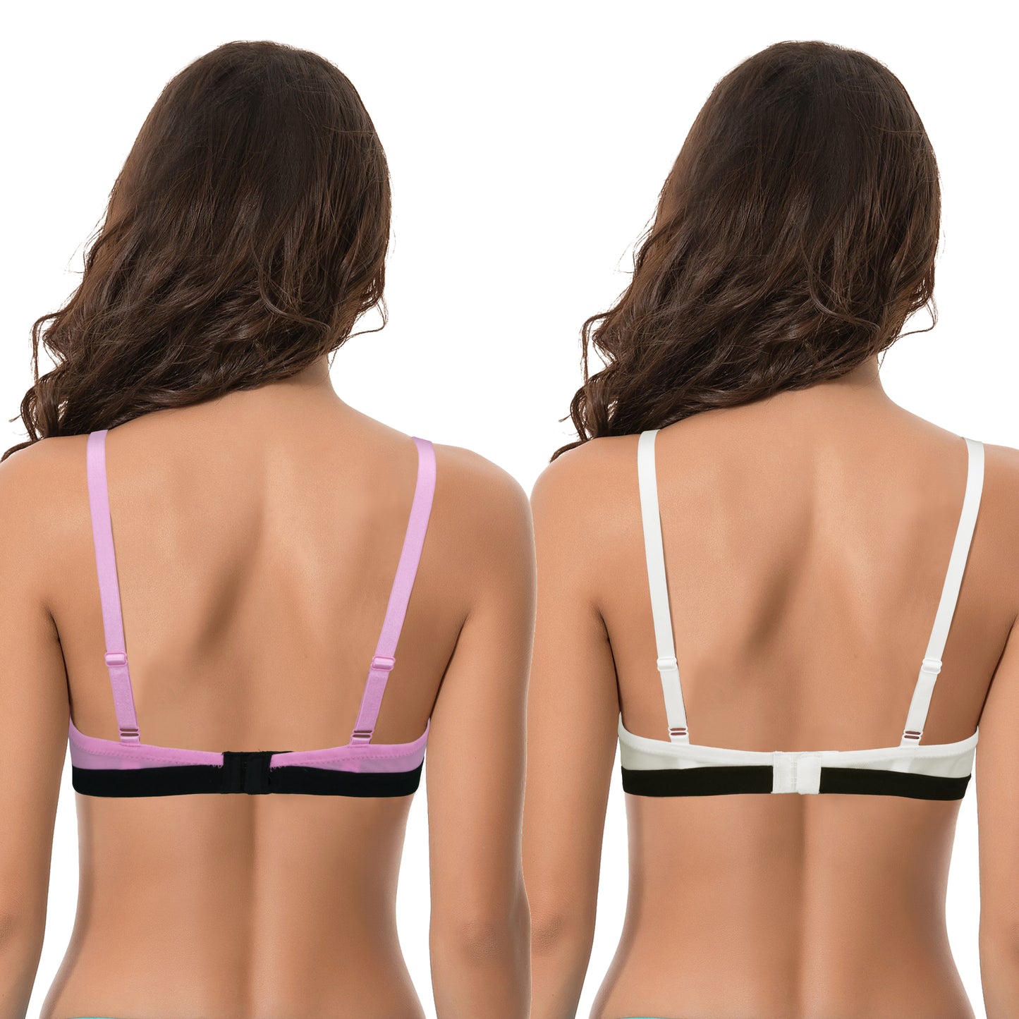 Women's Plus Size Add 1 and a half Cup Push Up Underwire Lace Bras -2PK