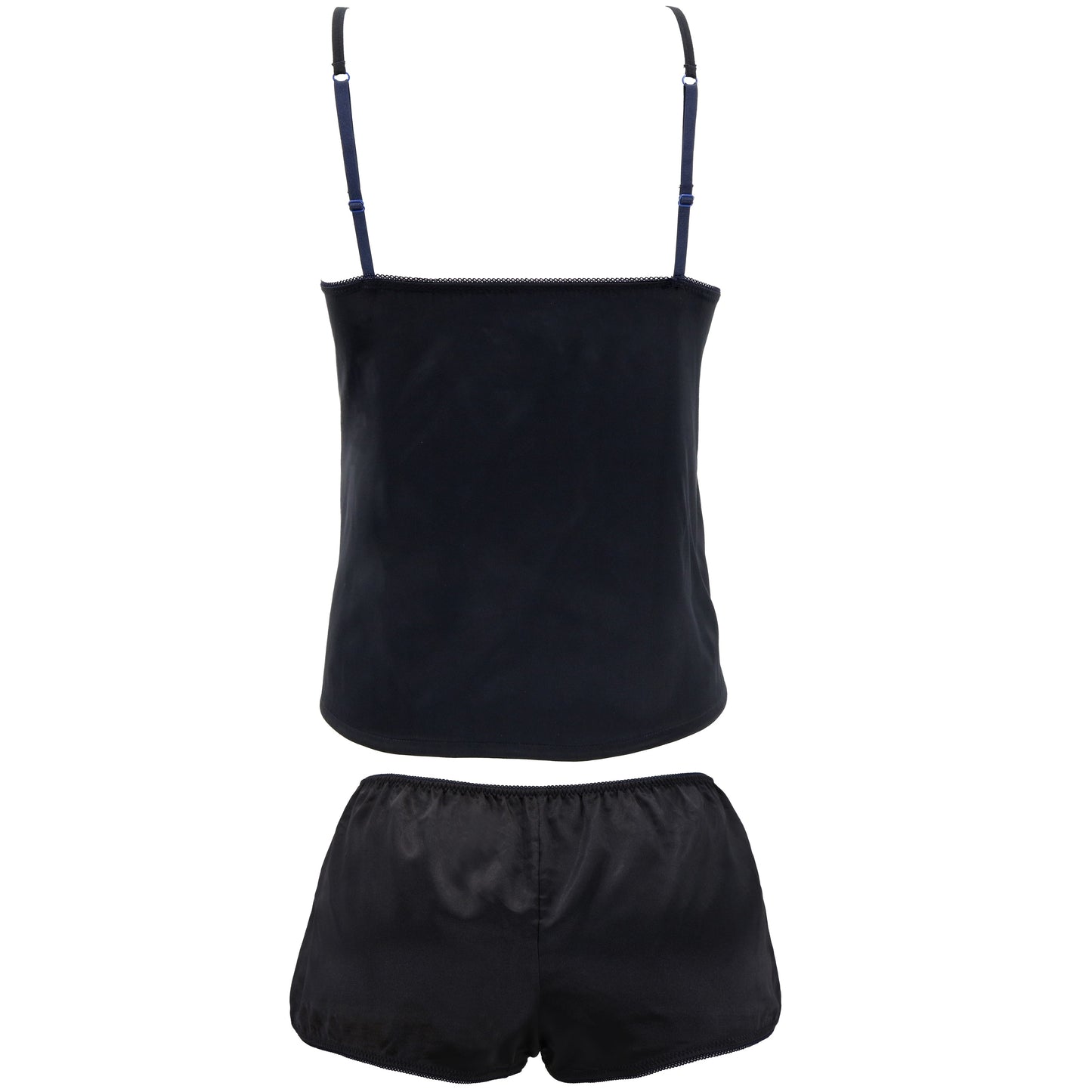 Women's Satin Lingerie Lace Camisole Tank Top With Shorts Pajama Set