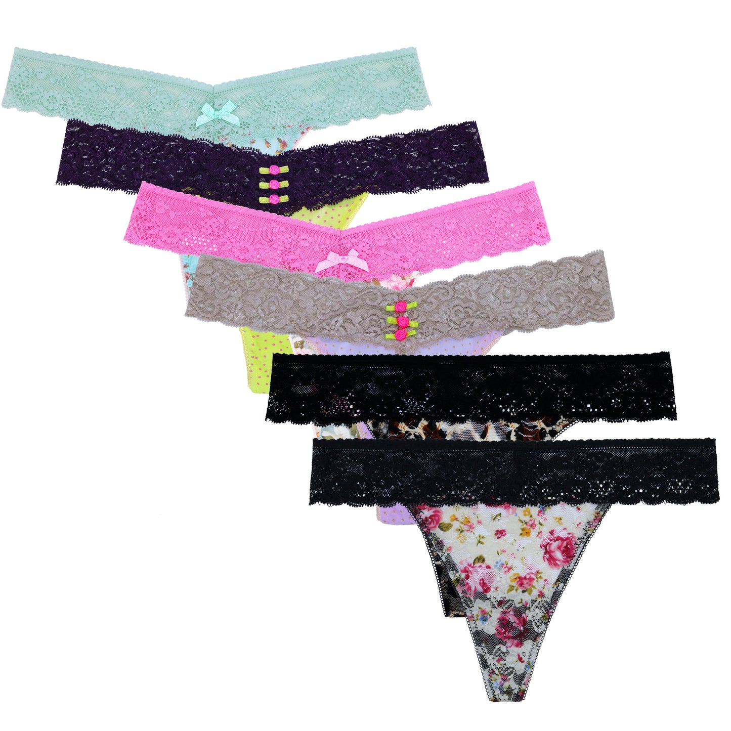 Women's Low Rise Sexy Sheer Lace Thongs Panties