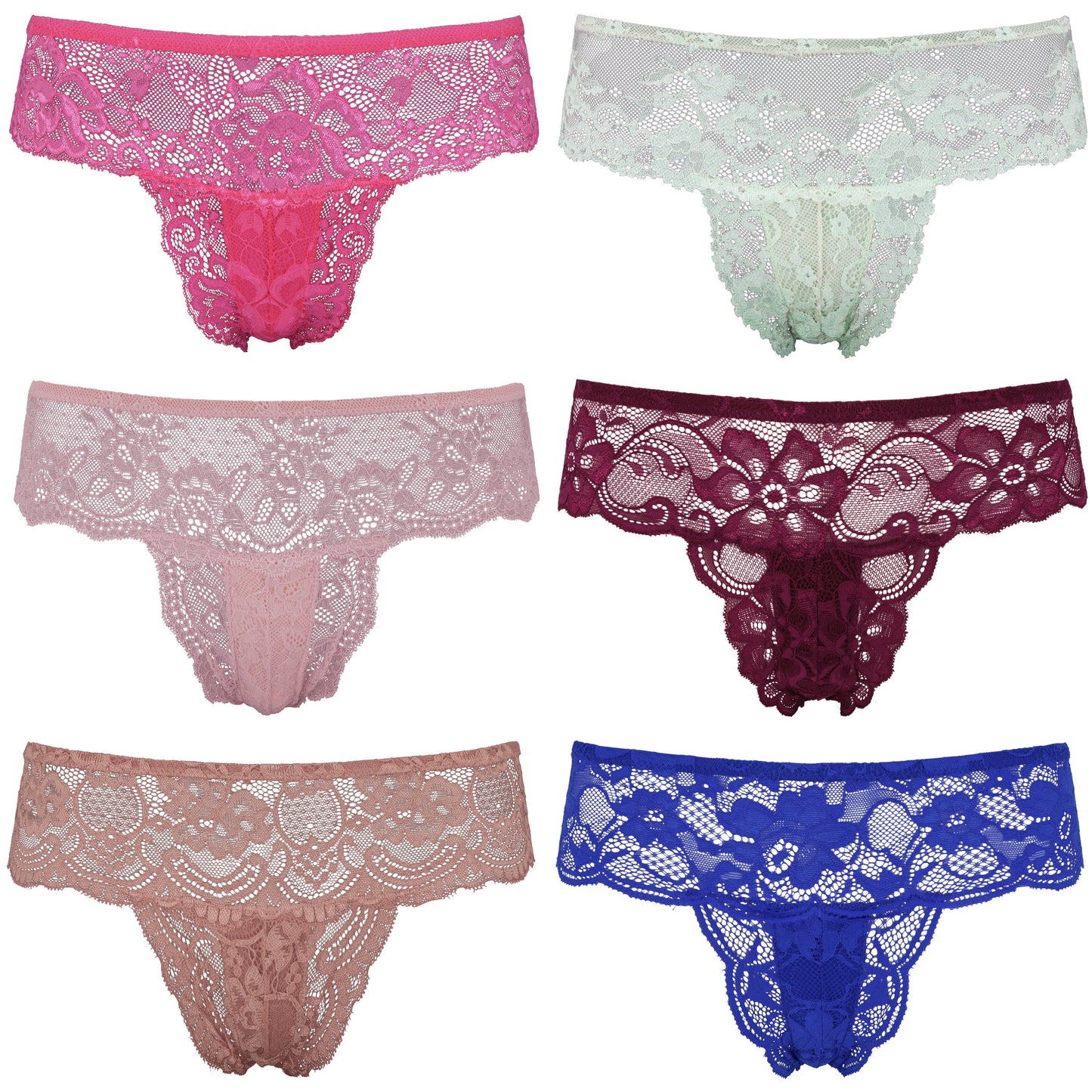 Women's Low Rise Sexy Sheer Lace Thongs Panties