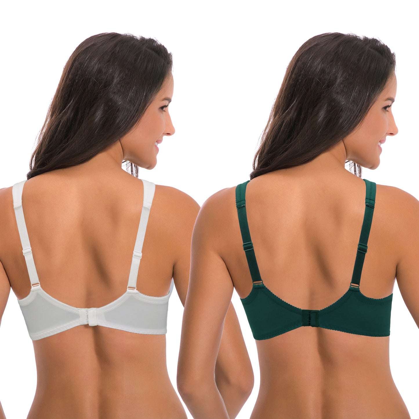 Women's Plus Size Unlined Underwire Lace Bra with Cushion Straps