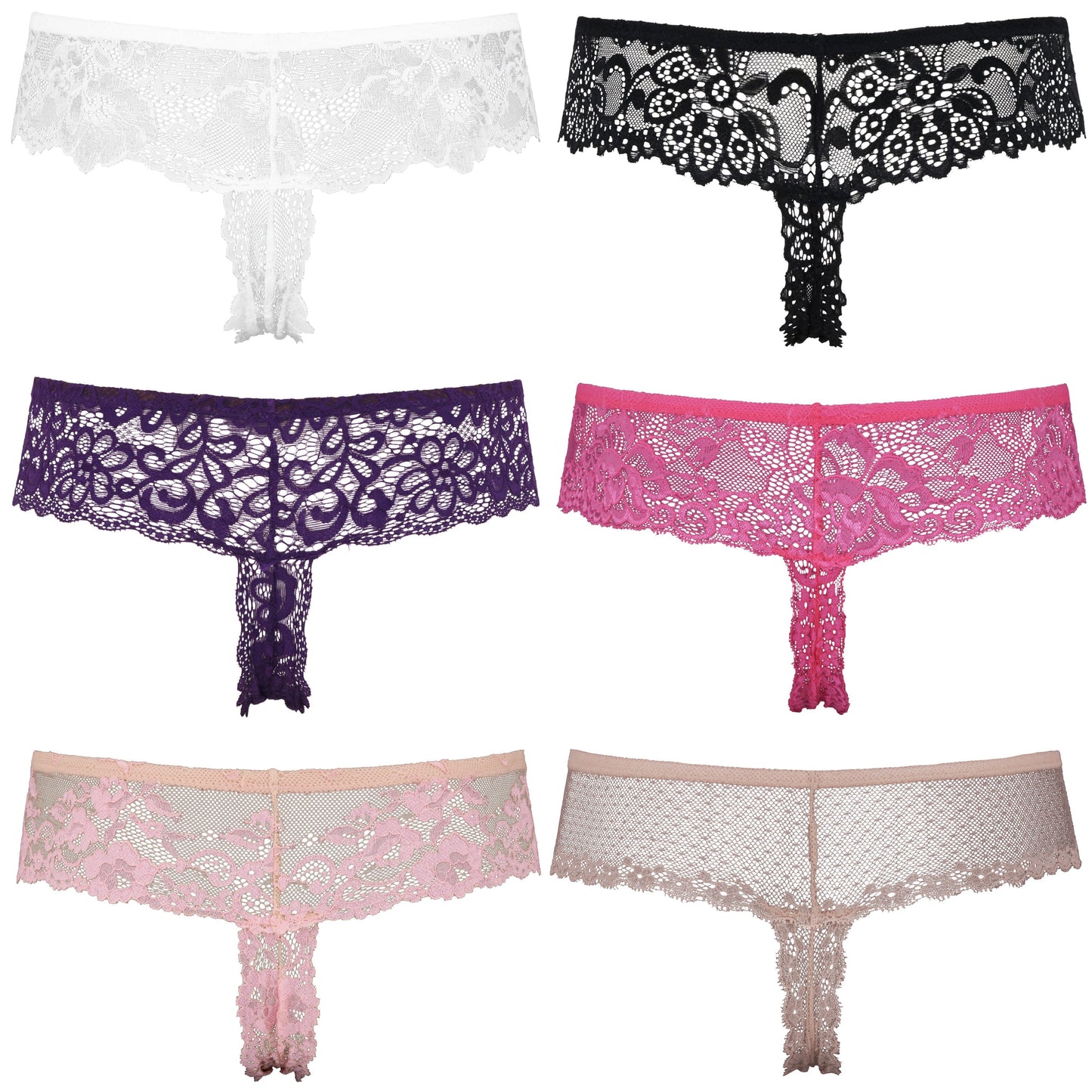 Women's Low Rise Sexy Sheer Lace Thongs Panties