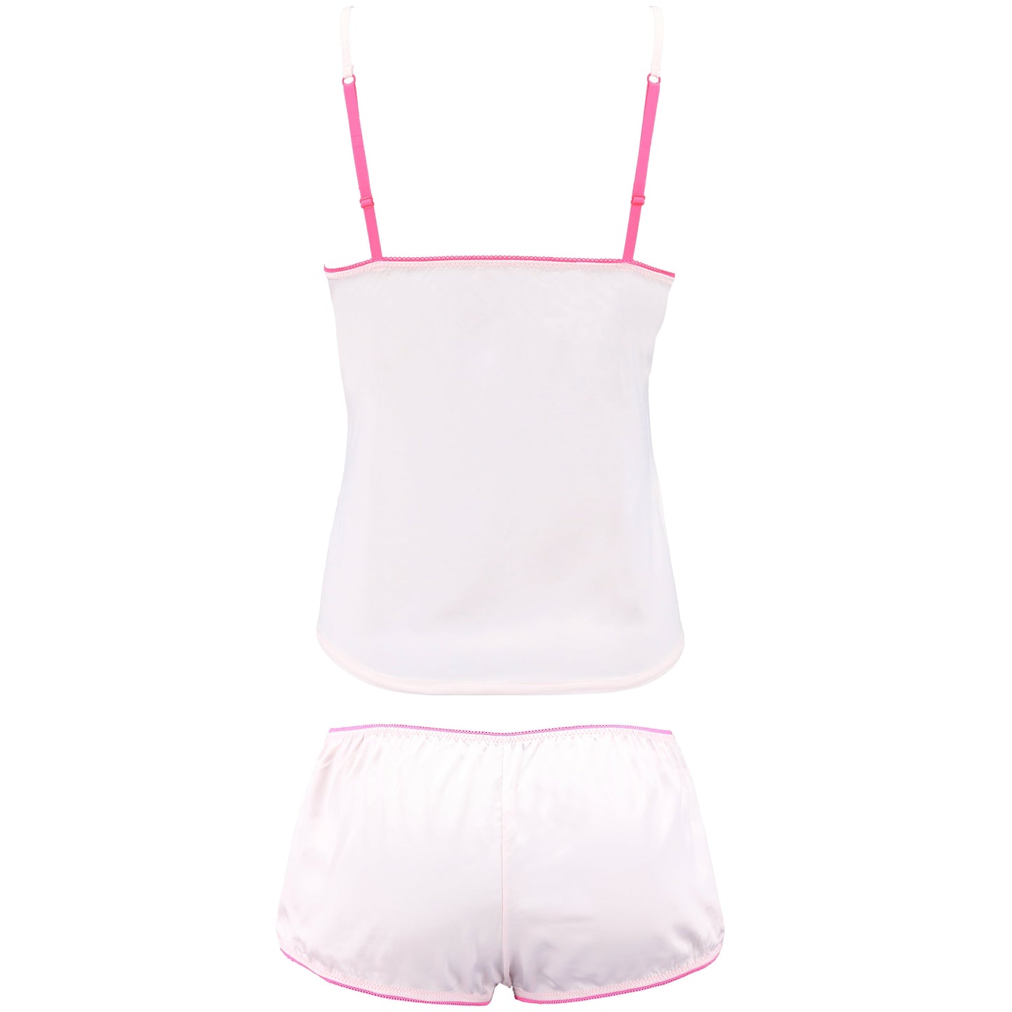 Women's Satin Lingerie Lace Camisole Tank Top With Shorts Pajama Set