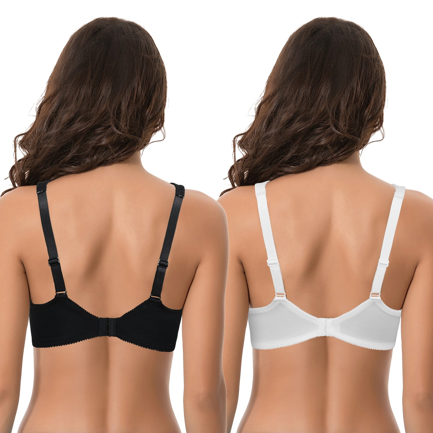 Women's Plus Size Unlined Underwire Lace Bra with Cushion Straps