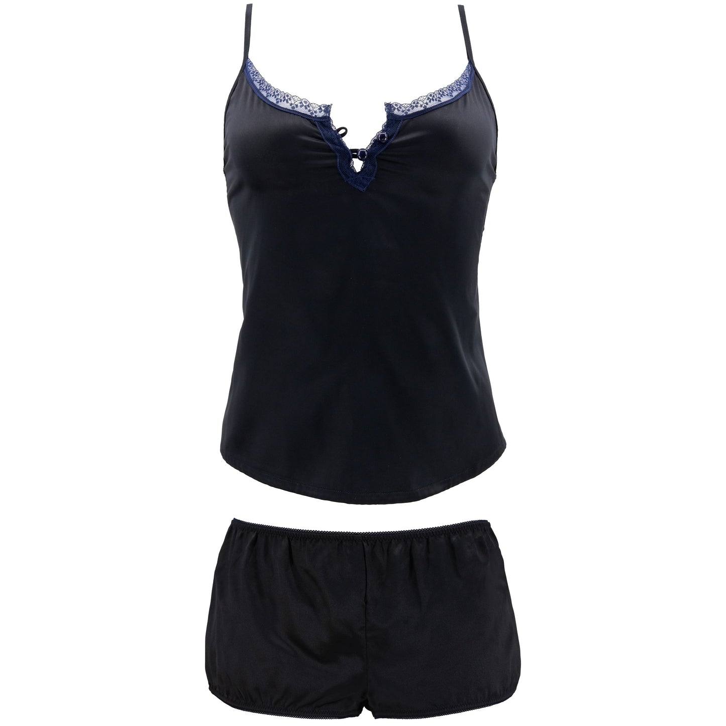 Women's Satin Lingerie Lace Camisole Tank Top With Shorts Pajama Set