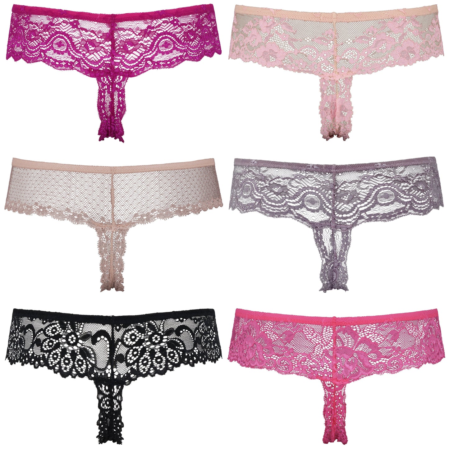 Women's Low Rise Sexy Sheer Lace Thongs Panties