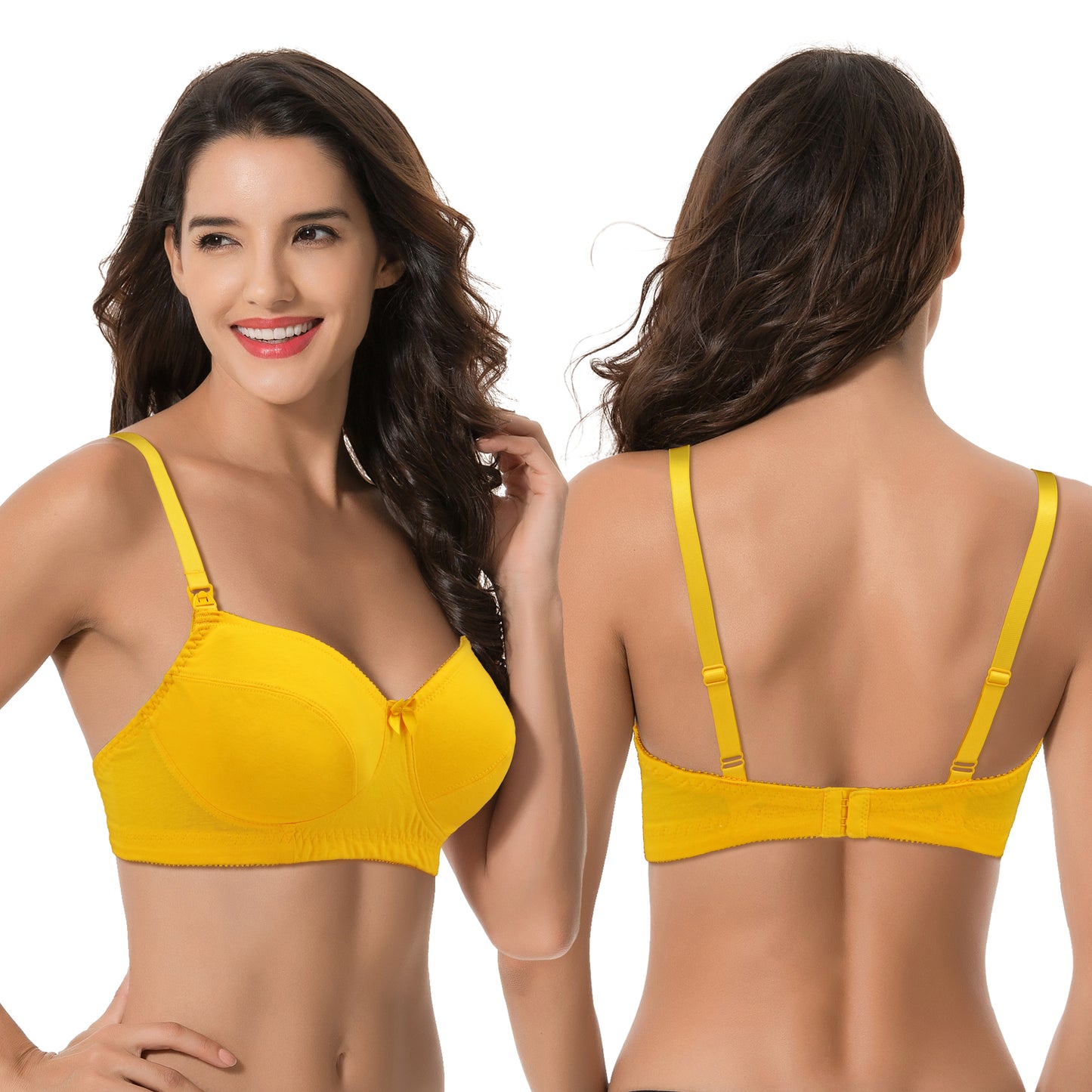 Women's Nursing Plus Size Wirefree Unlined Maternity Lace Trim Bra