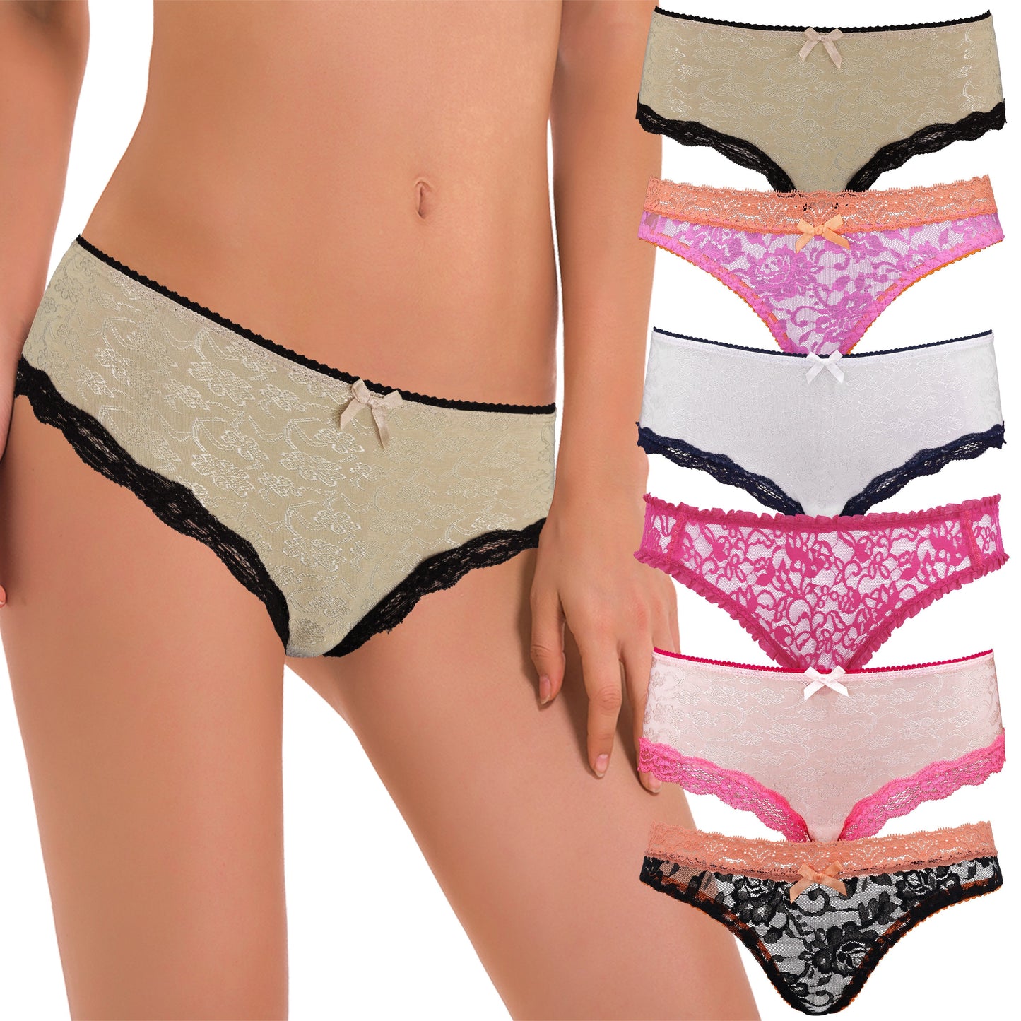 Women's Sexy Lace Bikini Hipster Boyshorts Underwear Panties
