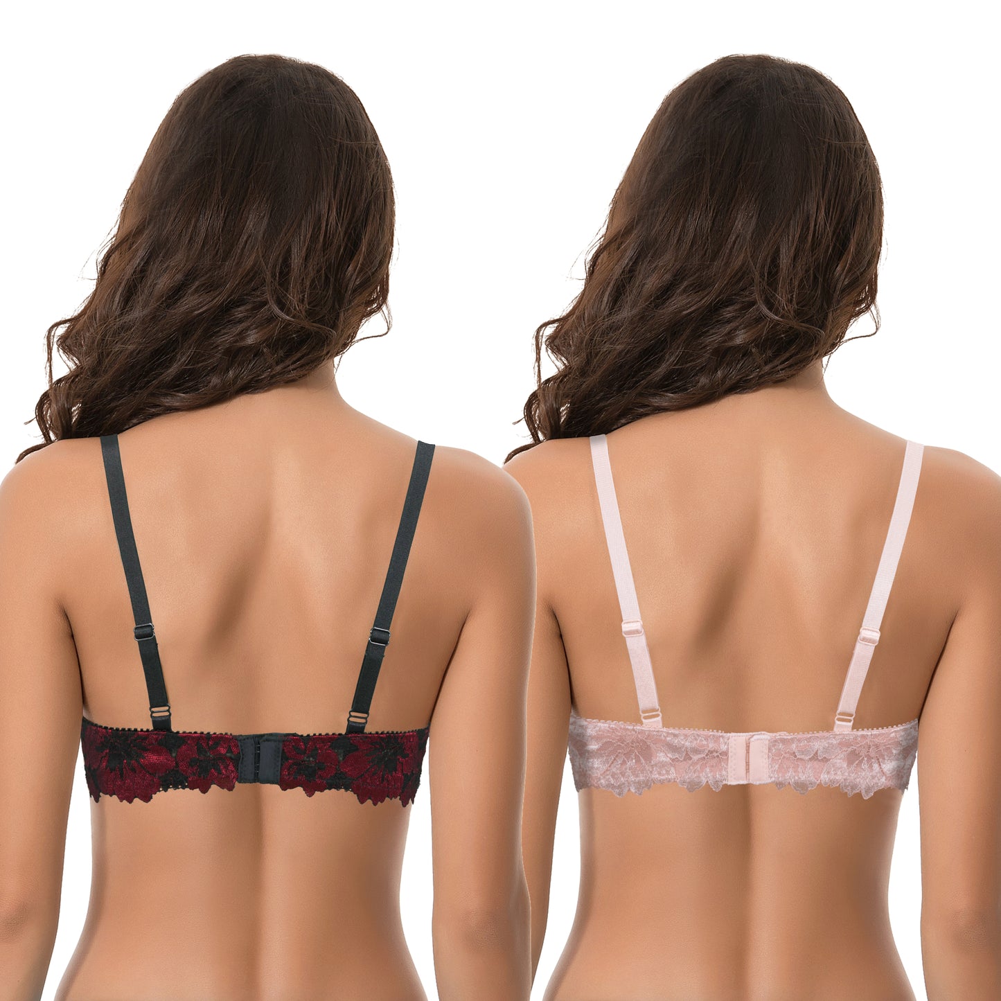 Women's Plus Size Push Up Add 1 Cup Underwire Perfect Shape Lace Bras