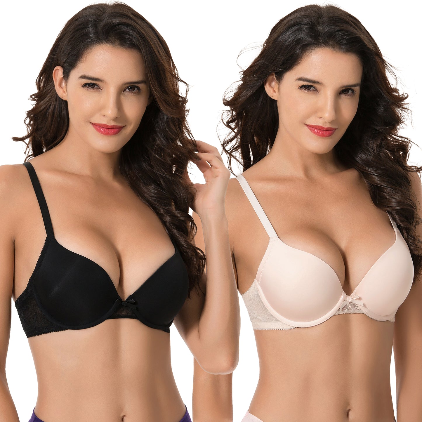 Women's Plus Size Perfect Shape Add 1 Cup Push Up Underwire Tshirt Bra