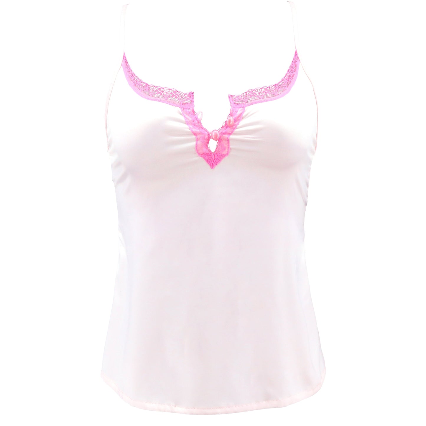 Women's Satin Lingerie Lace Camisole Tank Top With Shorts Pajama Set