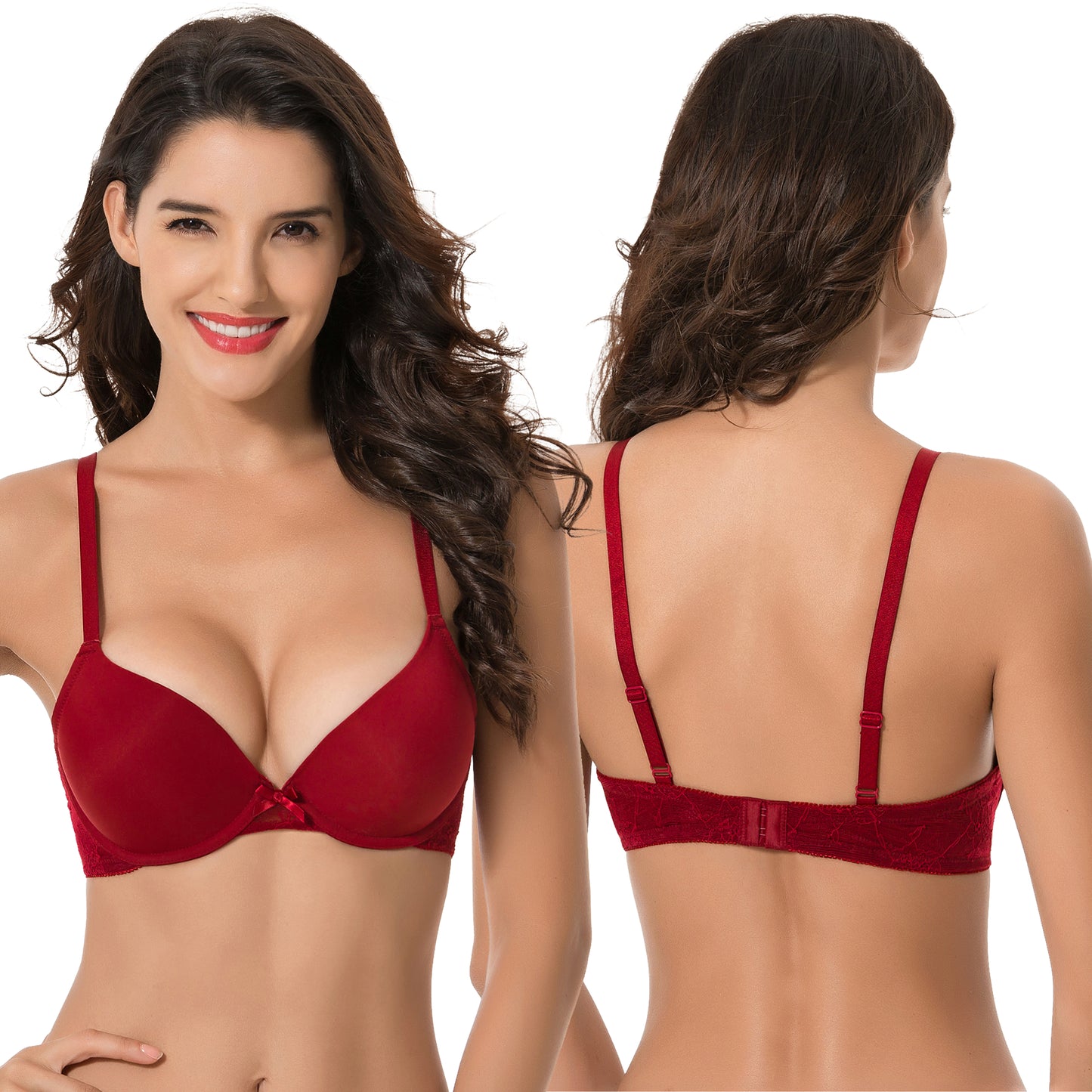 Women's Plus Size Perfect Shape Add 1 Cup Push Up Underwire Tshirt Bra