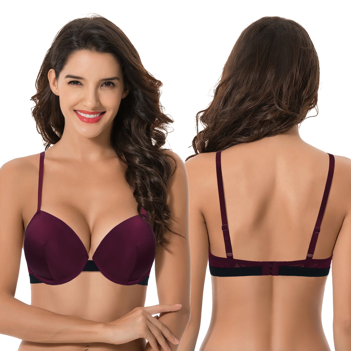 Women's Plus Size Add 1 and a half Cup Push Up Underwire Lace Bras