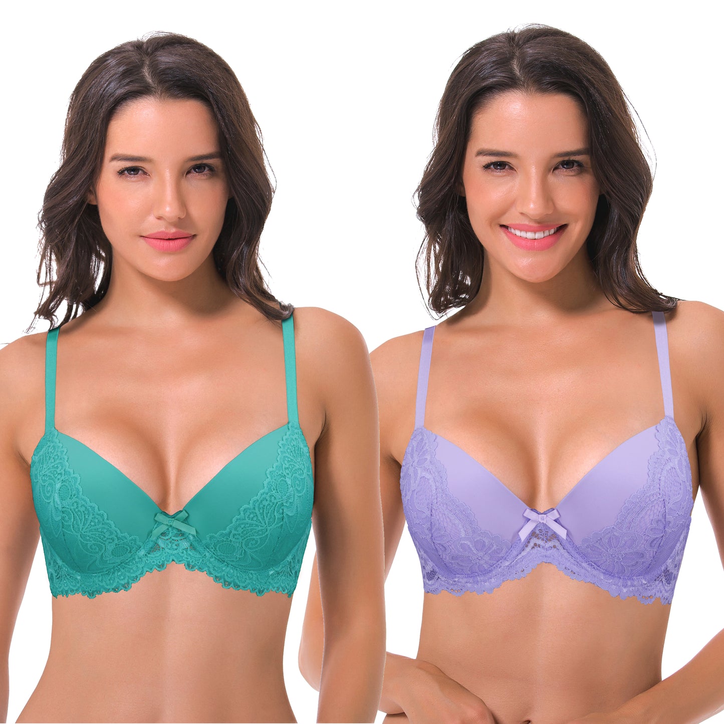 Women's Plus Size Lightly Padded Underwire Balconette Bra