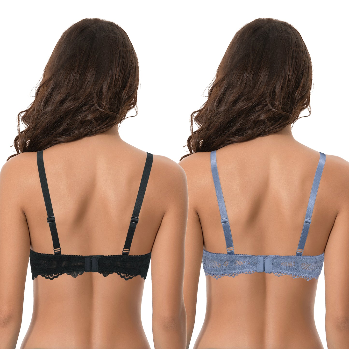Women's Plus Size Push Up Add 1 Cup Underwire Perfect Shape Lace Bras