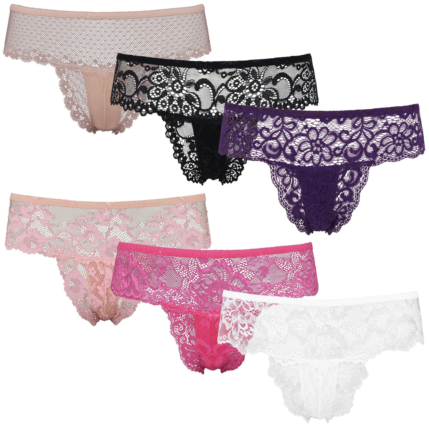 Women's Low Rise Sexy Sheer Lace Thongs Panties