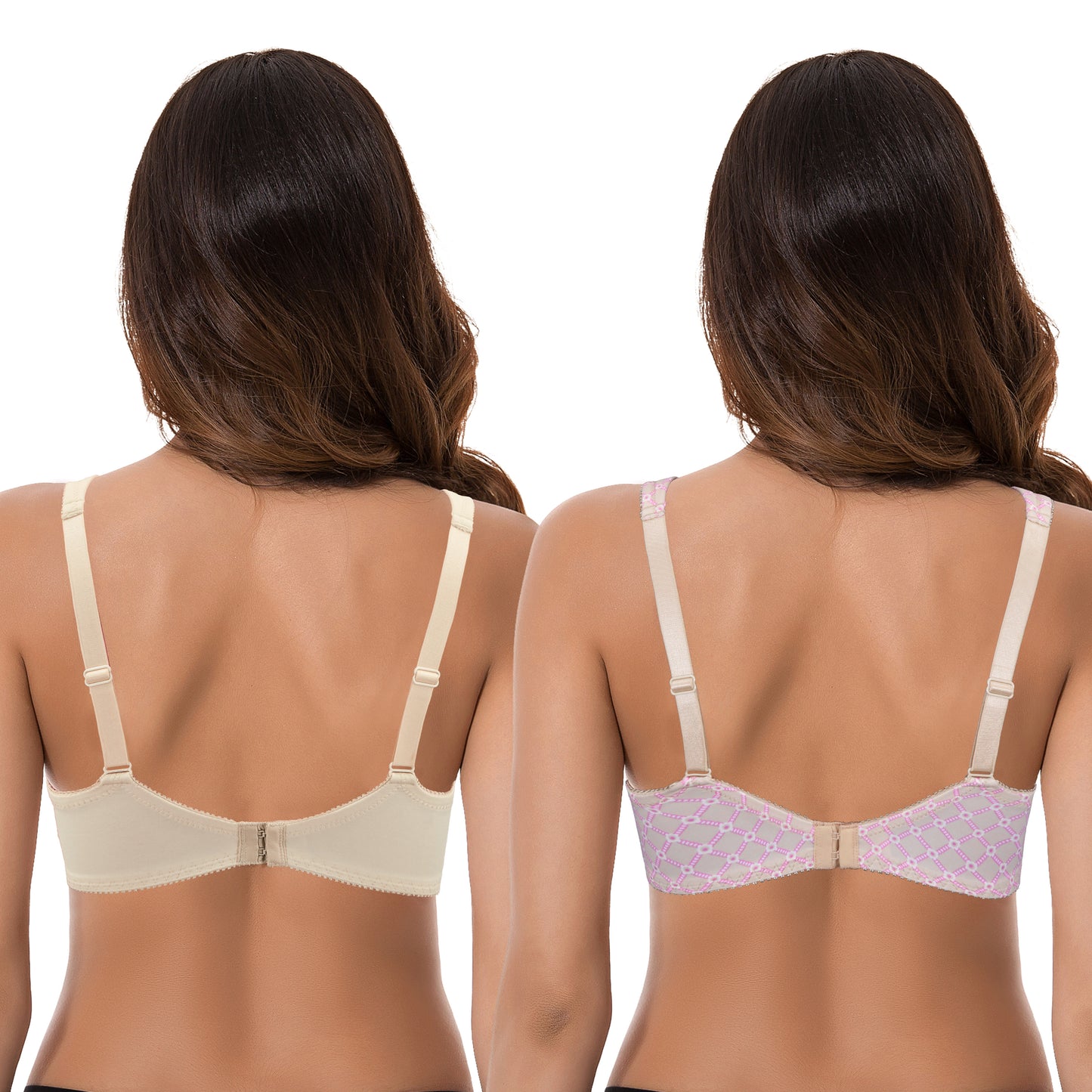 Women's Plus Size Unlined Underwire Lace Bra with Cushion Straps