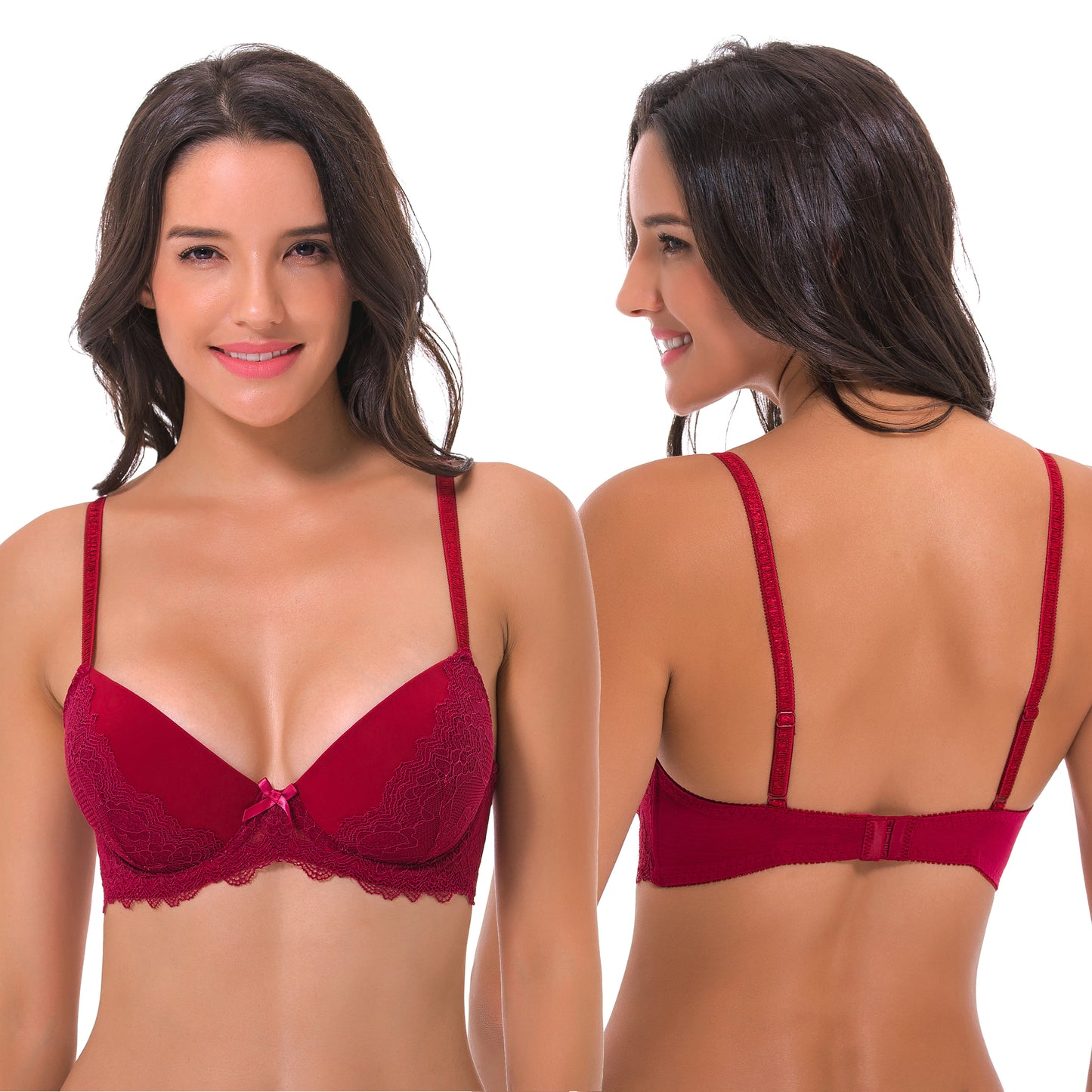 Women's Plus Size Lightly Padded Underwire Balconette Bra