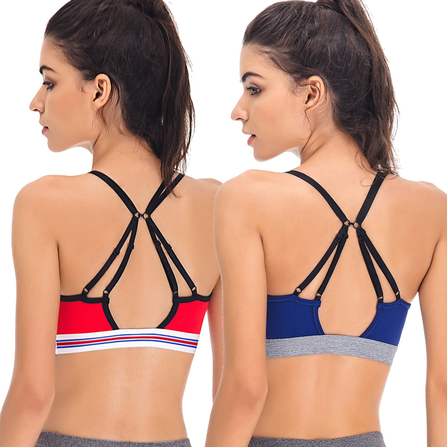 Women's Sports Bras - Padded Yoga Bra Medium Support Workout Activewear Workout Clothes