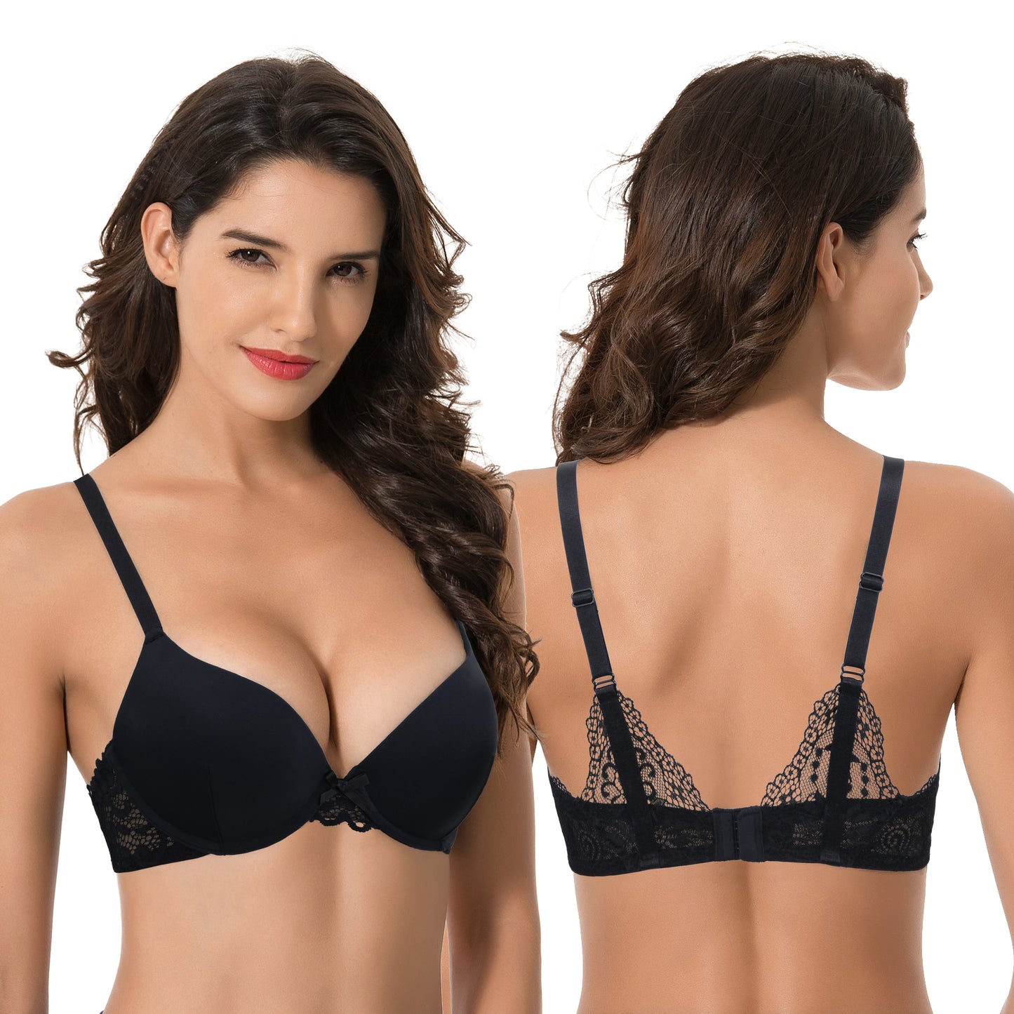 Women's Plus Size Push Up Add 1 Cup Underwire Perfect Shape Tshirt Bra