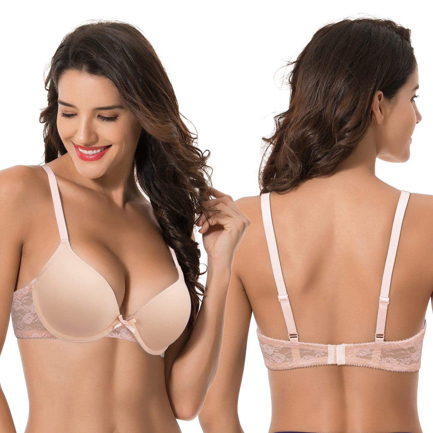 Women's Plus Size Perfect Shape Add 1 Cup Push Up Underwire Tshirt Bra