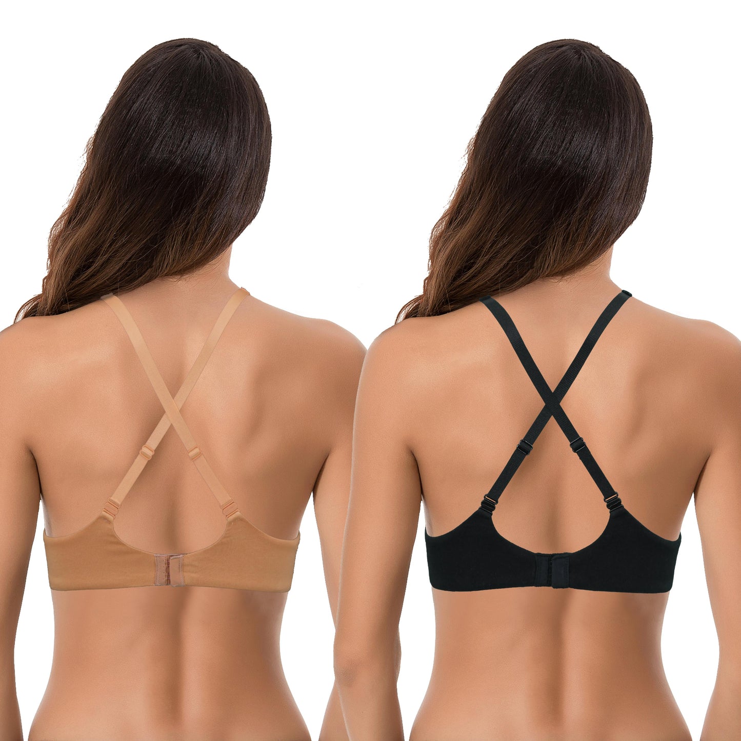 Women's Plus Size Add 1 and a half Cup Push Up Underwire Convertible Lace Bras