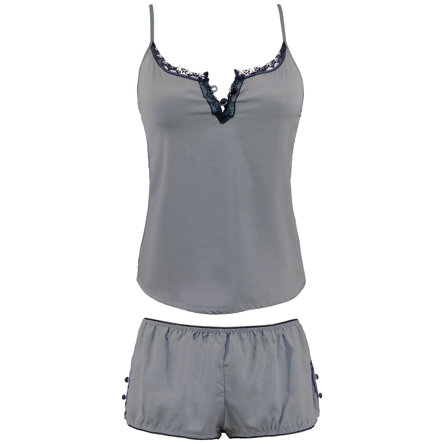 Women's Satin Lingerie Lace Camisole Tank Top With Shorts Pajama Set