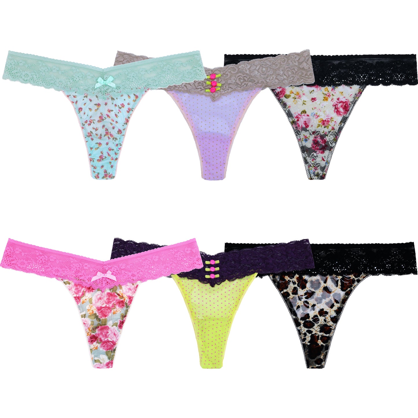 Women's Low Rise Sexy Sheer Lace Thongs Panties