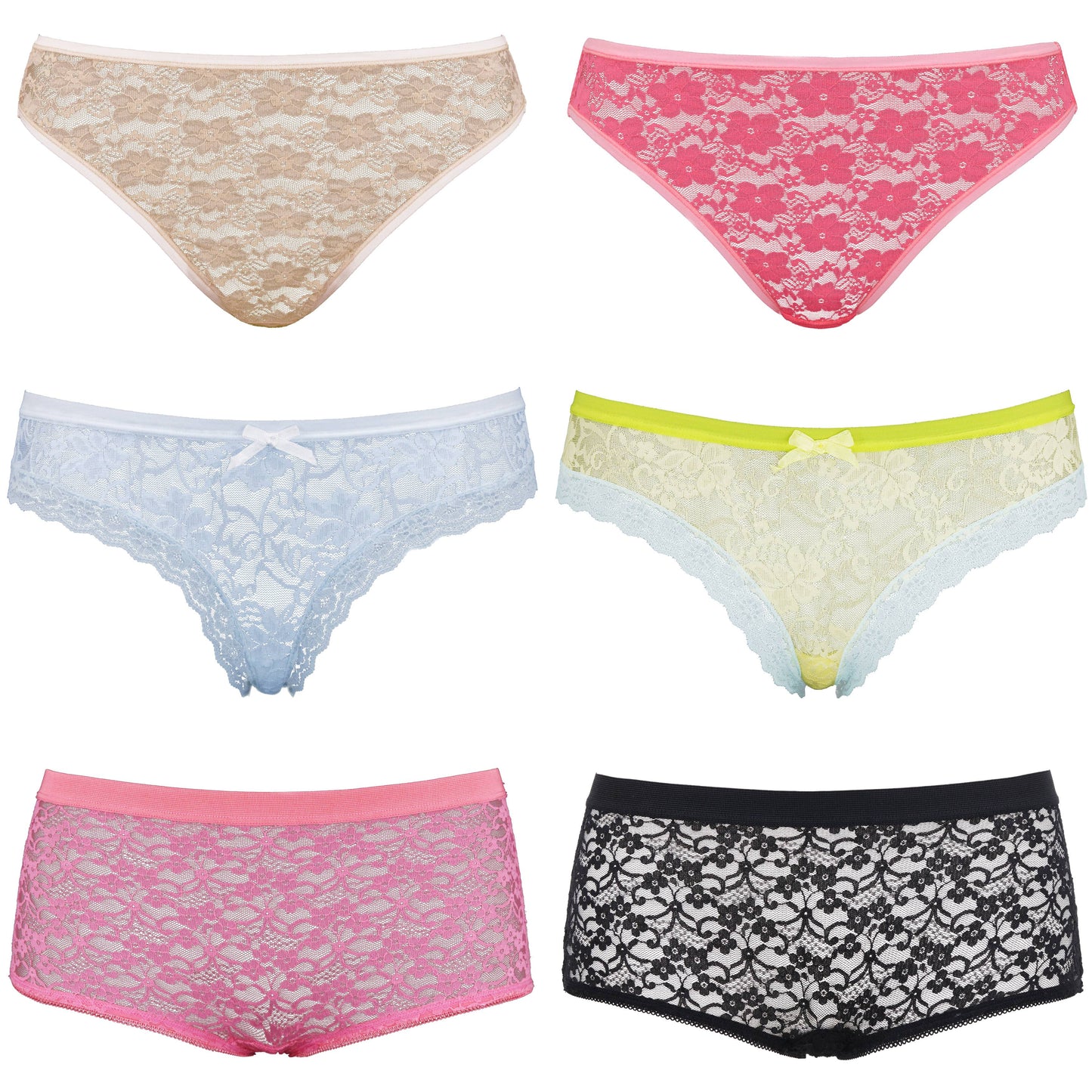 Women's Sexy Lace Bikini Hipster Boyshorts Underwear Panties