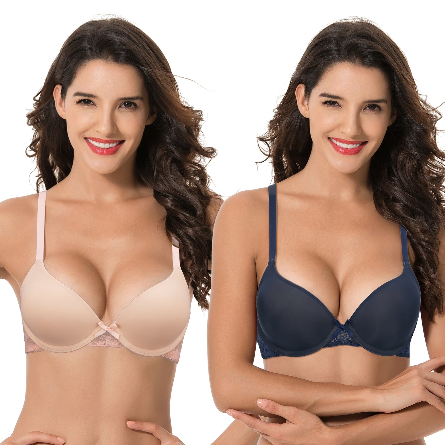 Women's Plus Size Perfect Shape Add 1 Cup Push Up Underwire Tshirt Bra