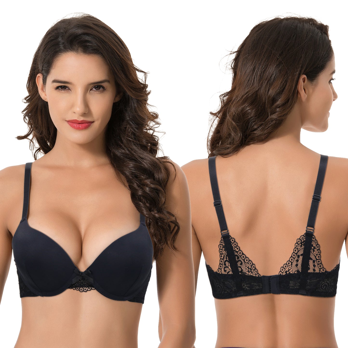 Women's Plus Size Push Up Add 1 Cup Underwire Perfect Shape Tshirt Bra