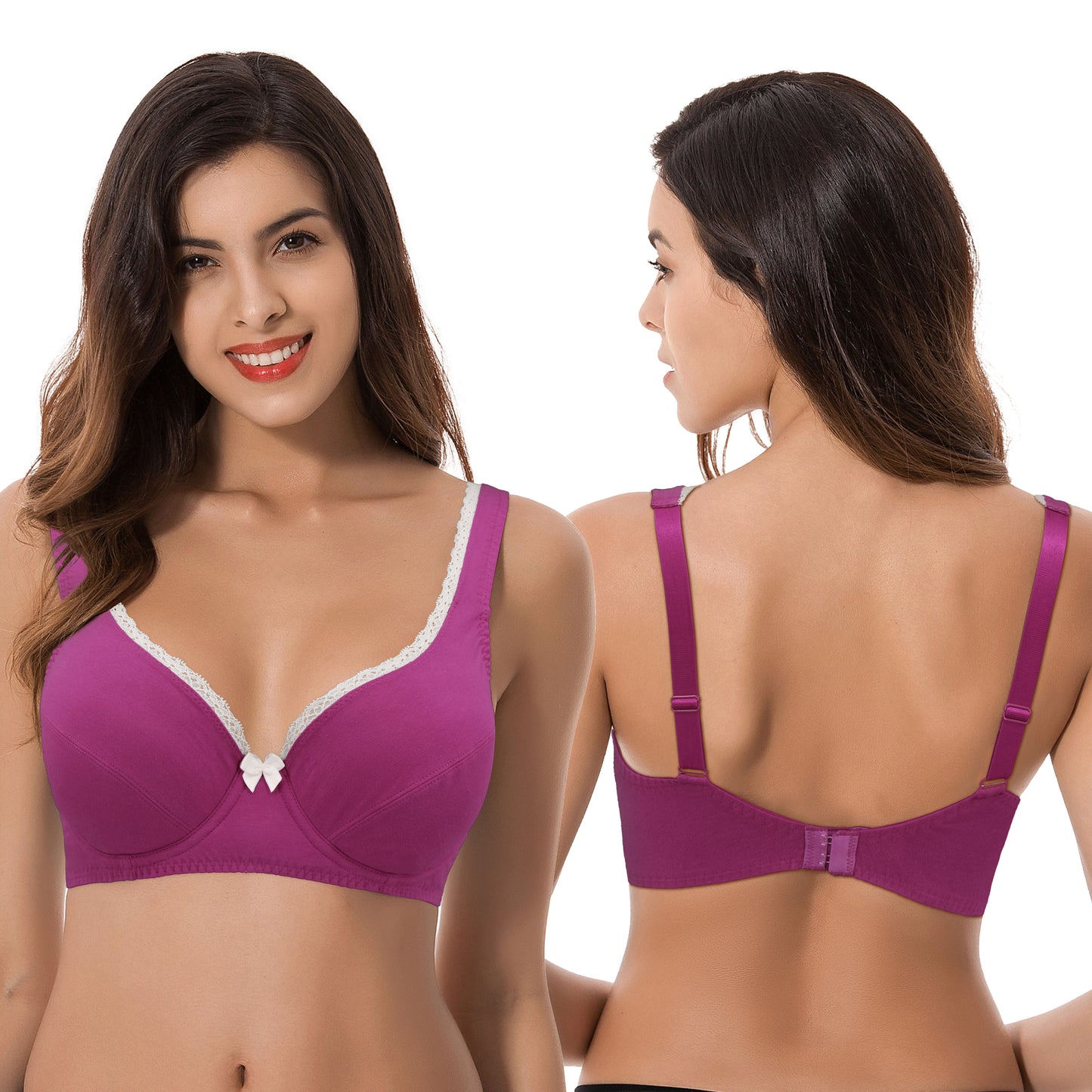 Women's Unlined Plus Size Comfort Cotton Underwire Bra