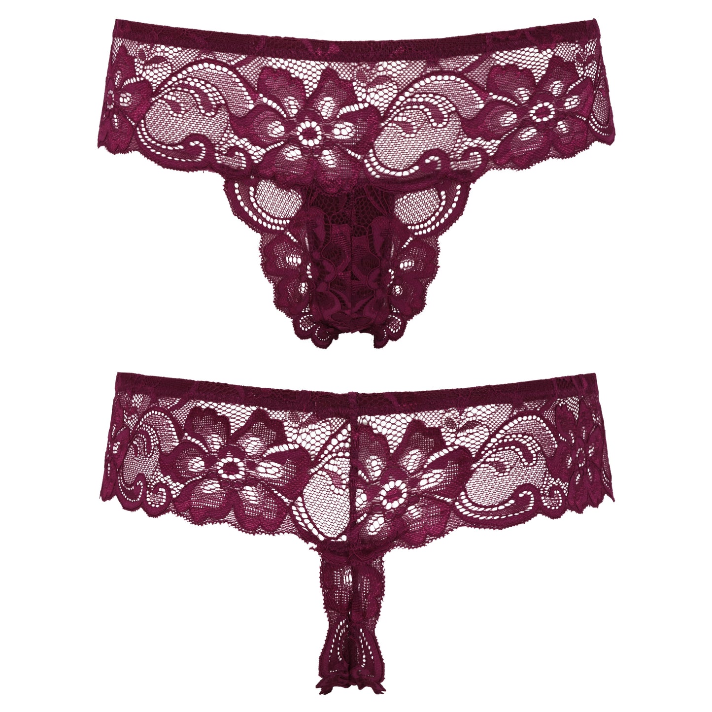 Women's Low Rise Sexy Sheer Lace Thongs Panties