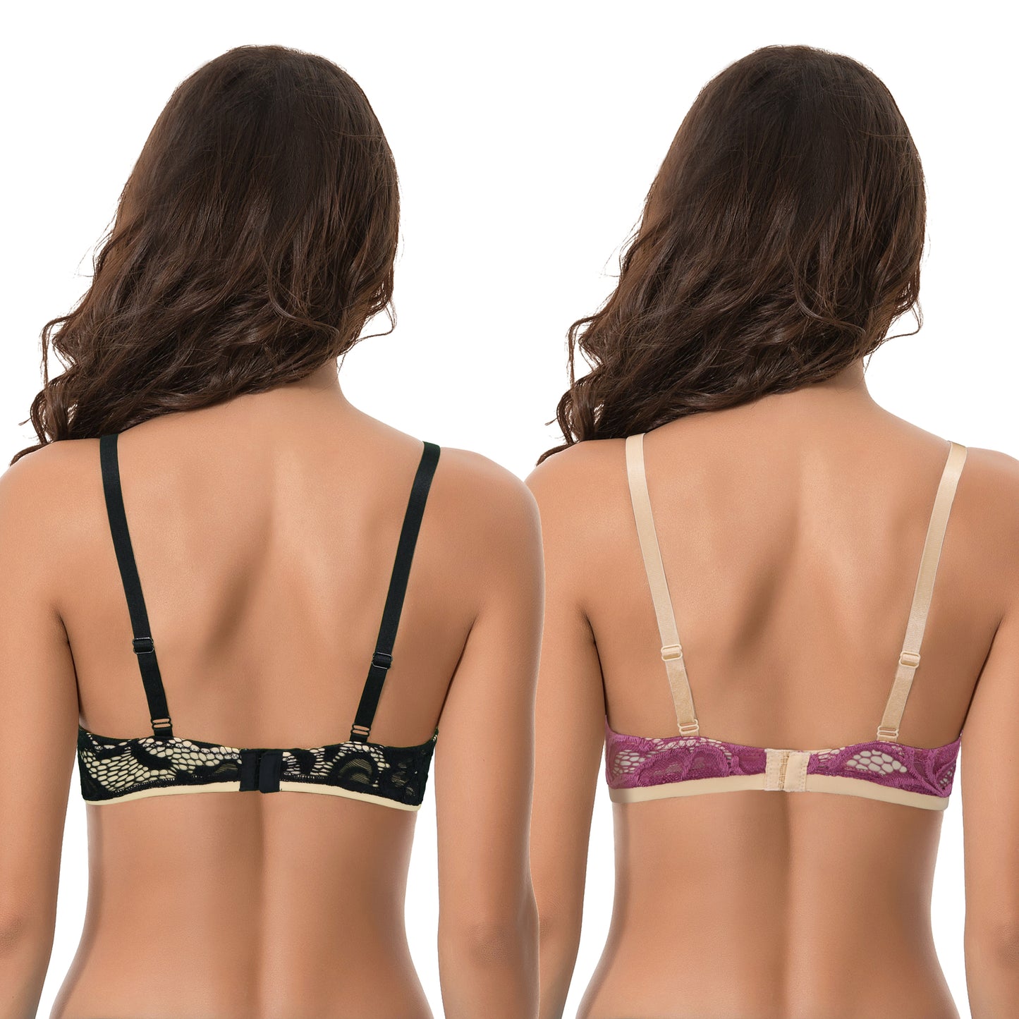Women's Plus Size Perfect Shape Add 1 Cup Push Up Underwire Lace Bras
